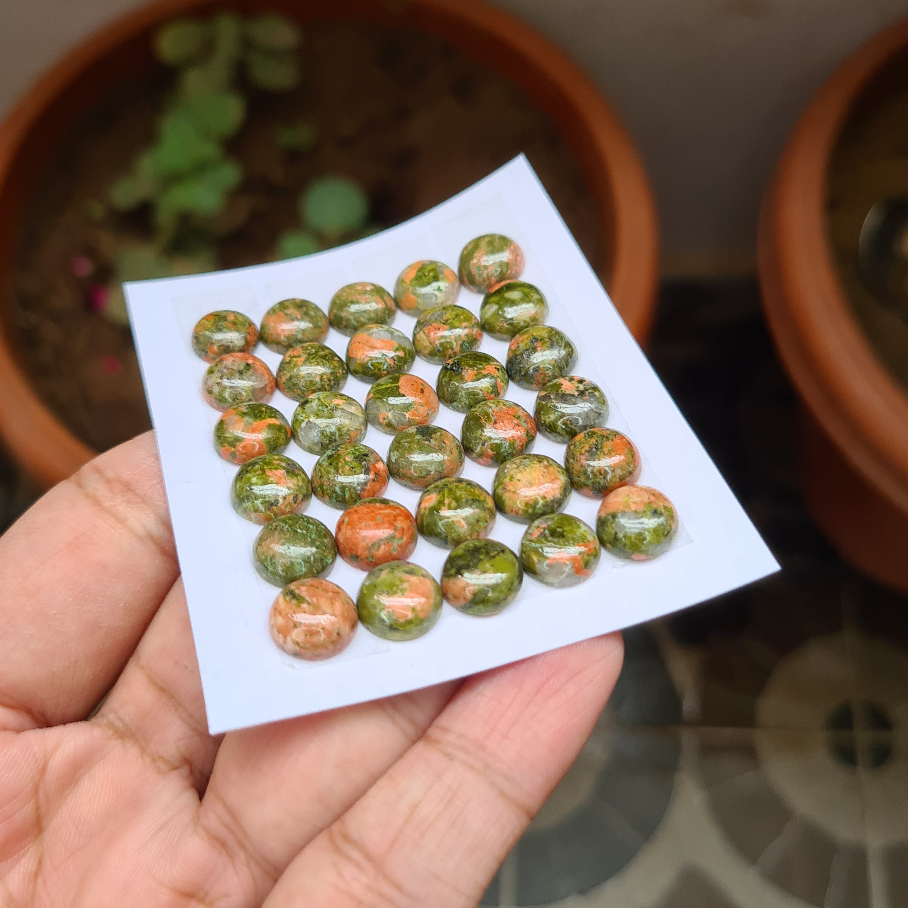 30 Pcs Natural Jasper Cabochon Gemstones | Round Shape, 10mm Size, - The LabradoriteKing