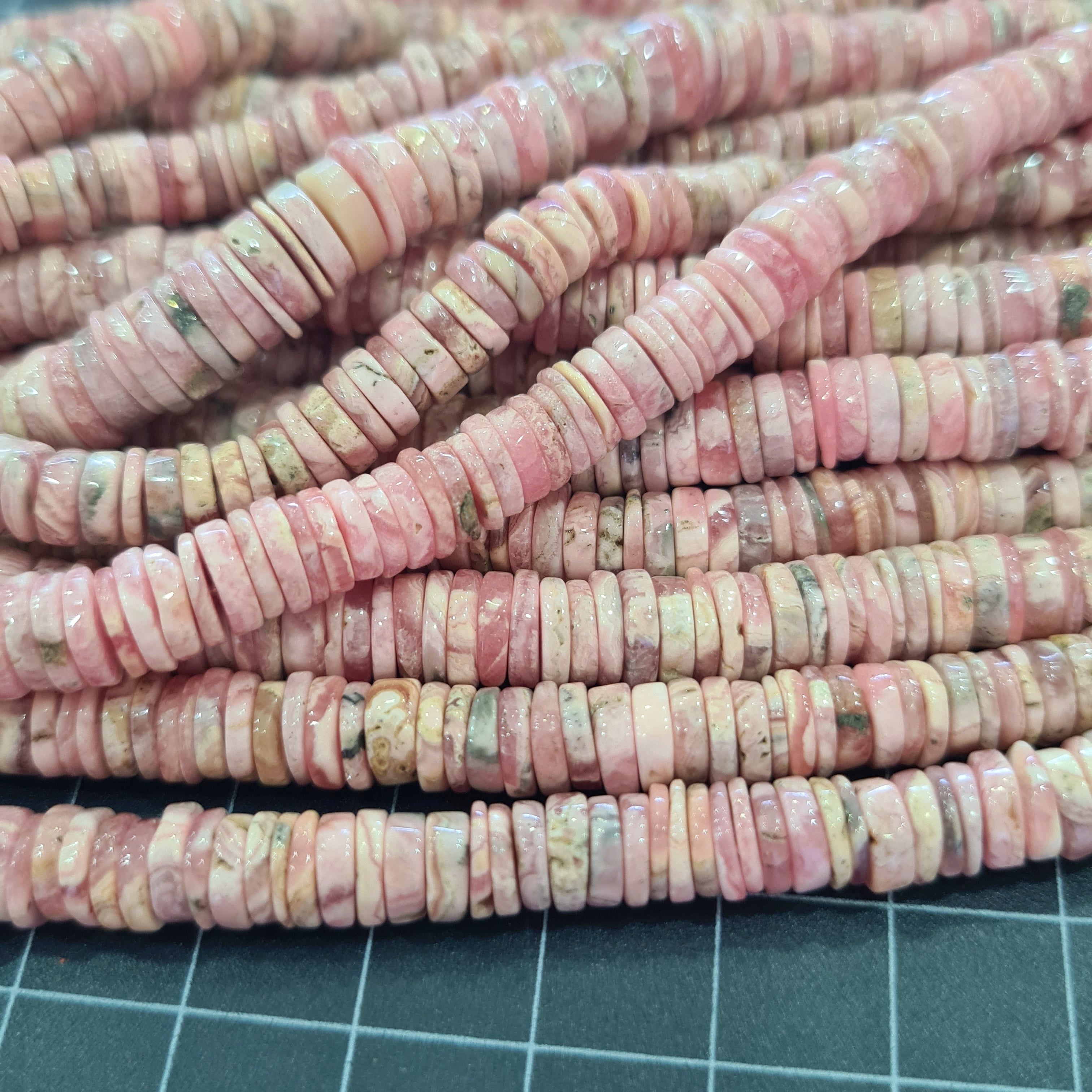 Natural Jasper Tyre Beads Strand Approx 4-6mm, 16" Inches beads, Hieshi Beads - The LabradoriteKing