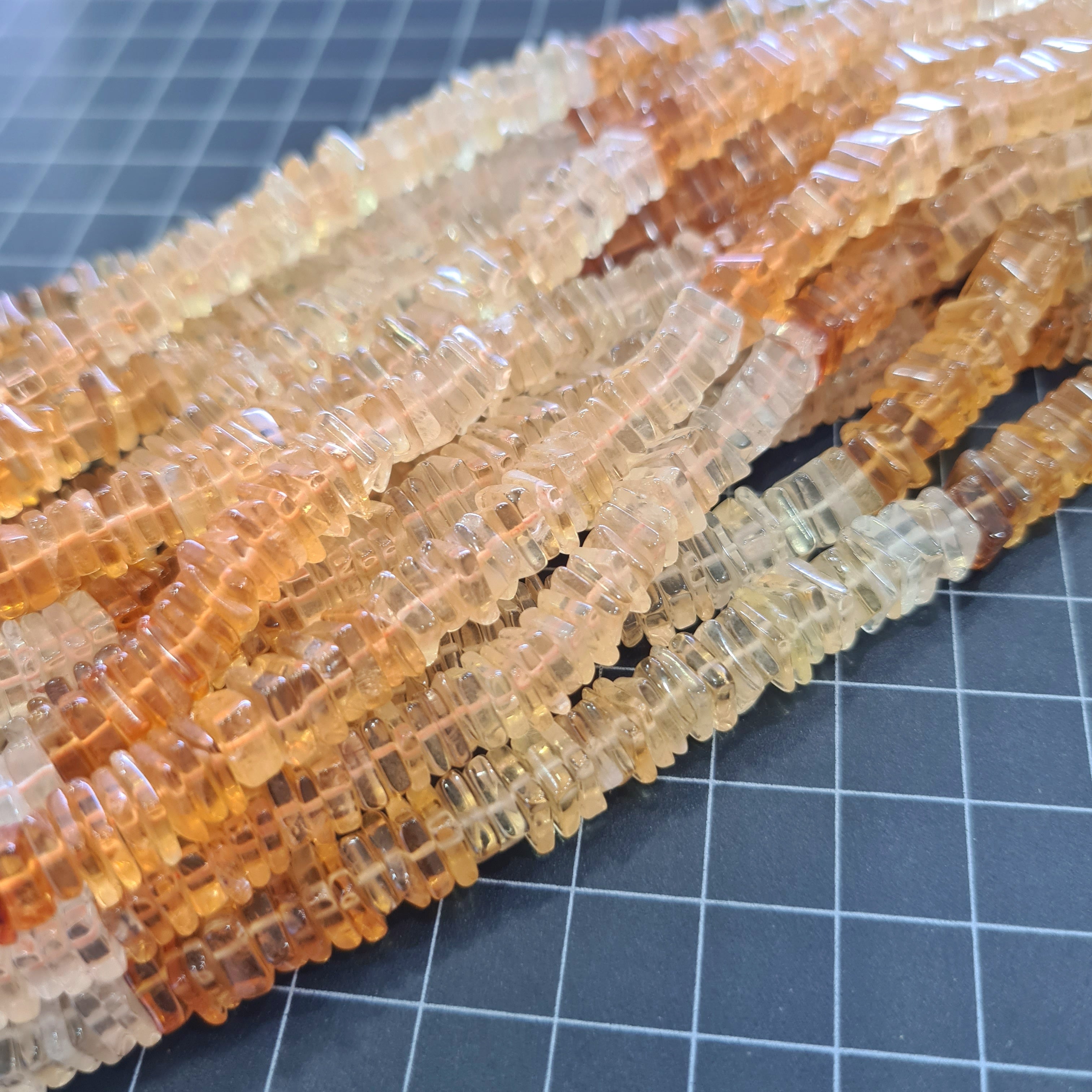 Natural Citrine Beads 6-8mm, 16" Inches Square Shape - The LabradoriteKing