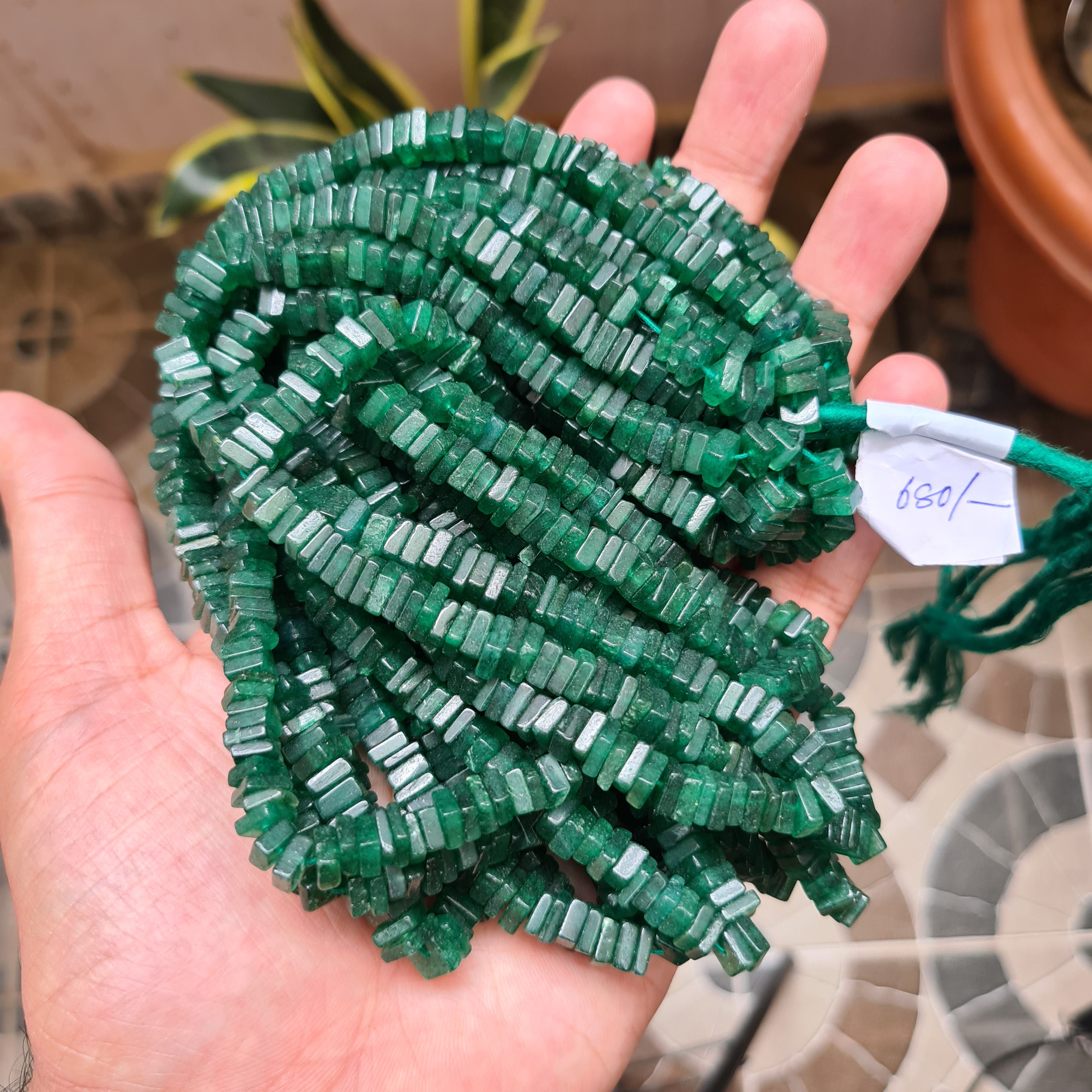 Natural Green Aventurine Heishi Square Beads Gemstone Size 5-7mm 17 Inches Full - The LabradoriteKing