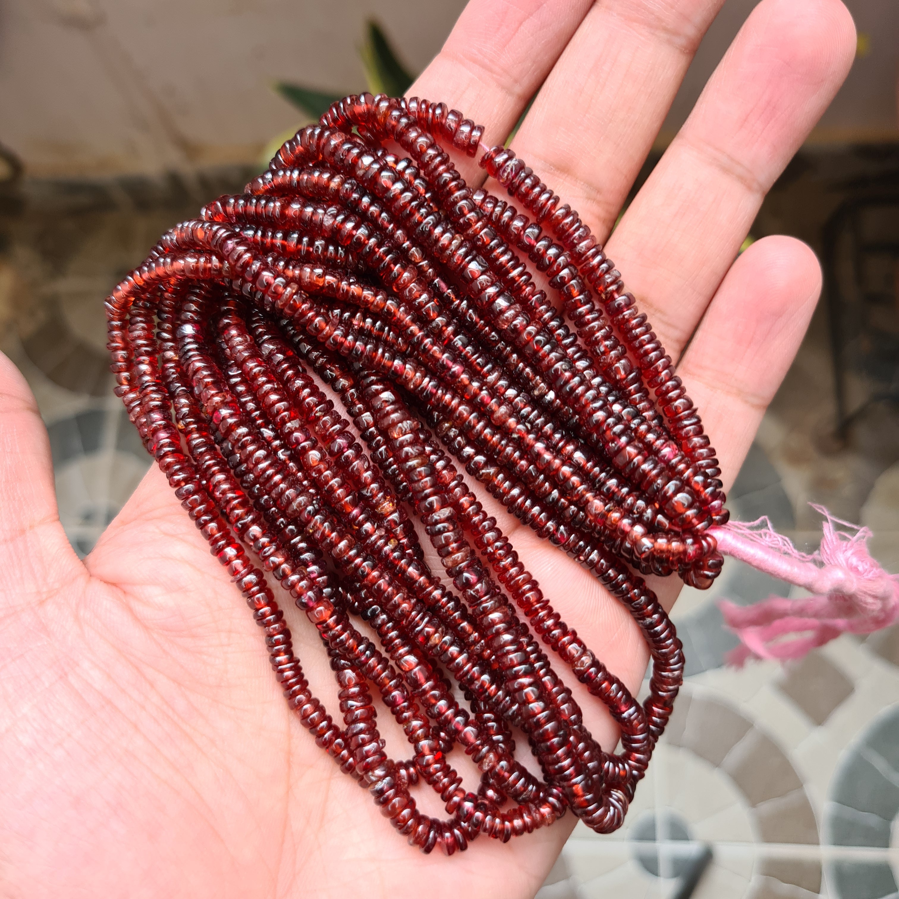 Natural Garnet Tyre Shape Beads Gemstone Size 4-5mm 16 Inch - The LabradoriteKing