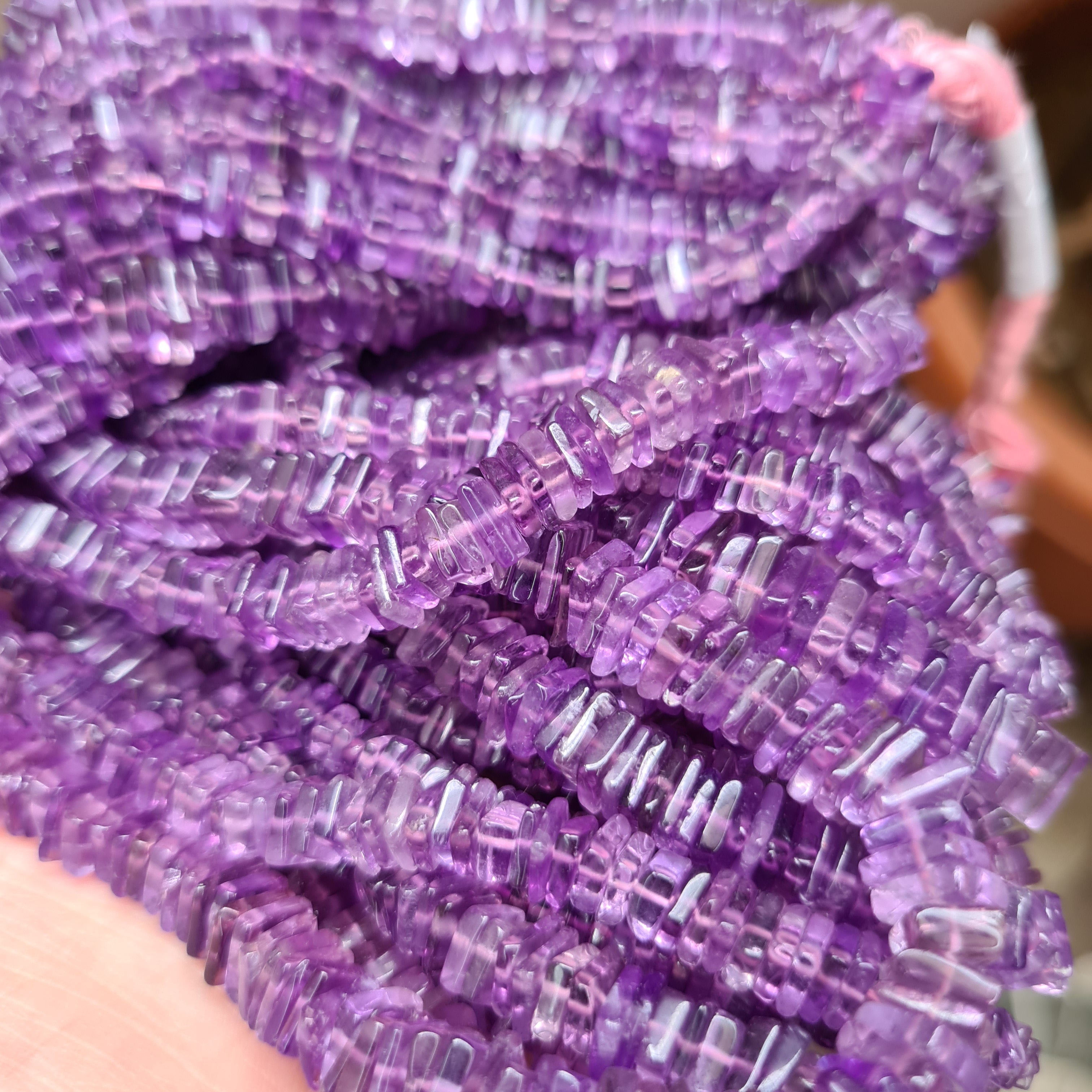 Natural Amethyst Square Beads Gemstone Size -5-7mm 17 Inches AAA Quality - The LabradoriteKing