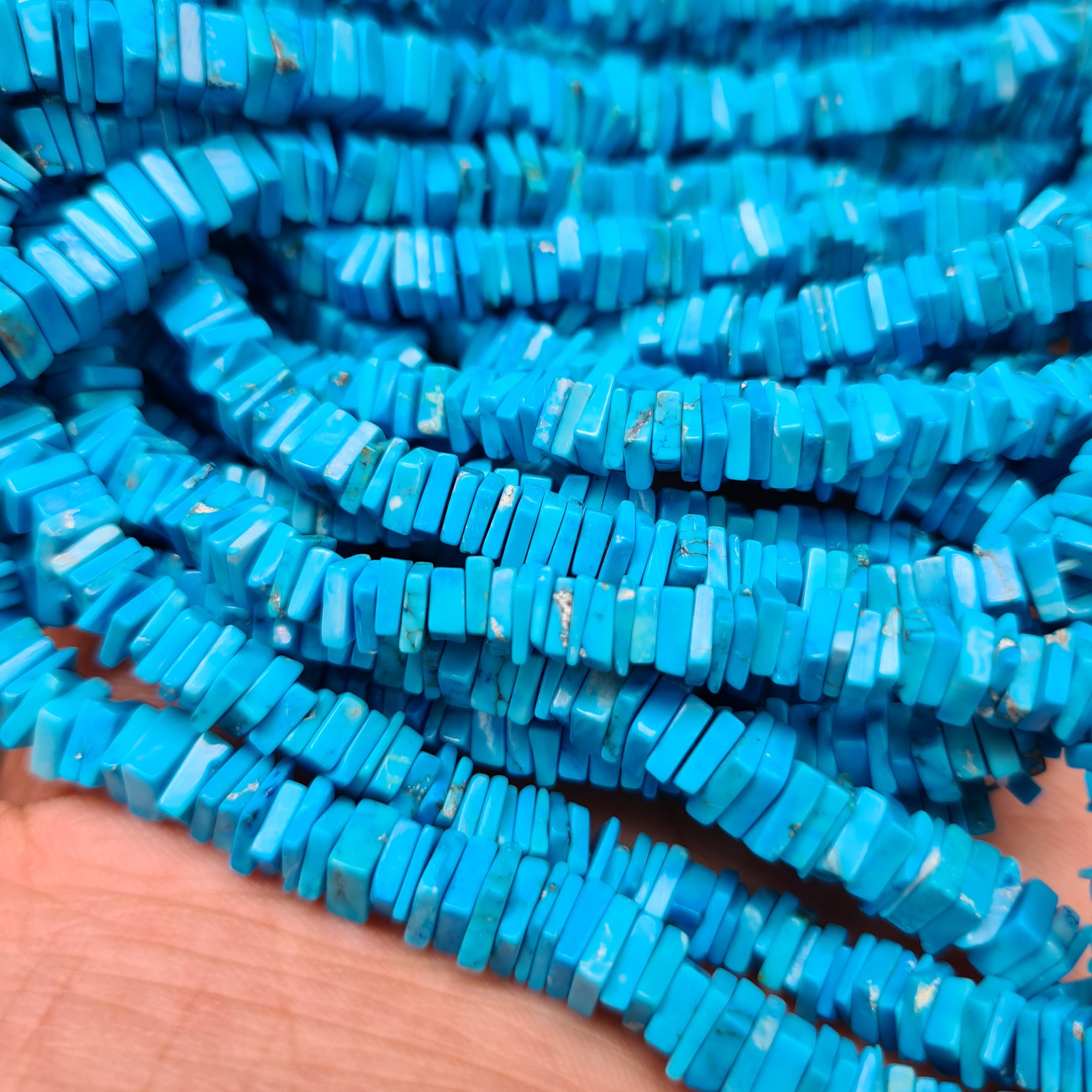 Natural Turquoise Beads Gemstone Heishi Loose Beads Size 5mm 17 Inches - The LabradoriteKing