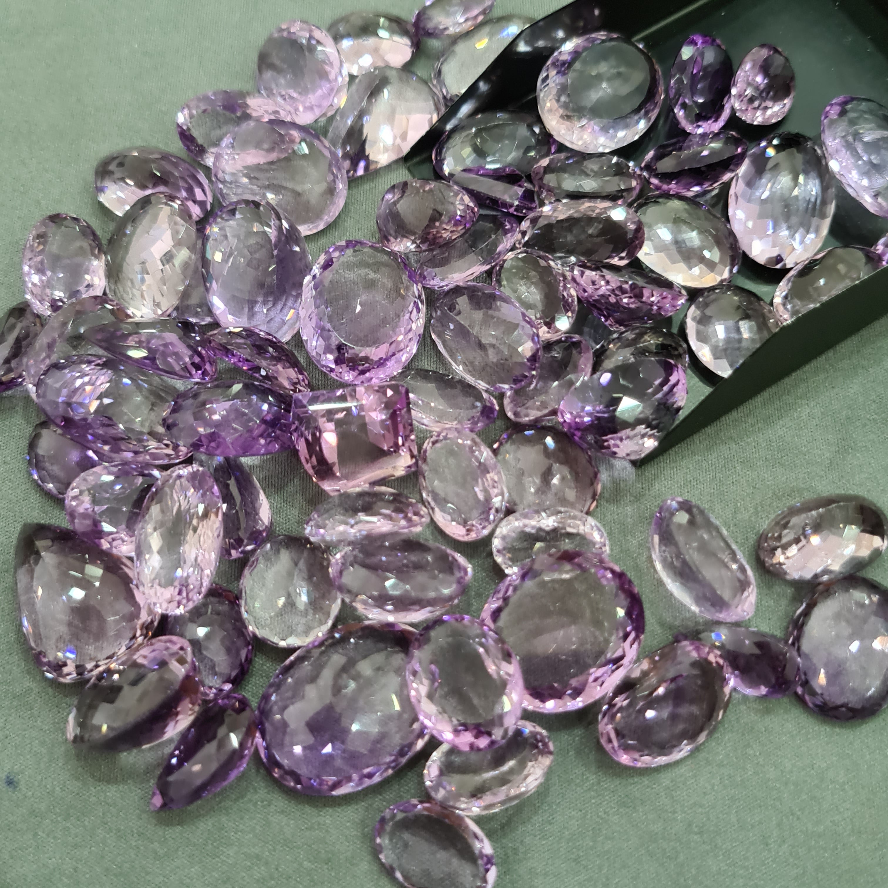 10 Pcs Natural Lavender Amethyst Faceted Gemstone Mix Shape Size 14-24mm - The LabradoriteKing