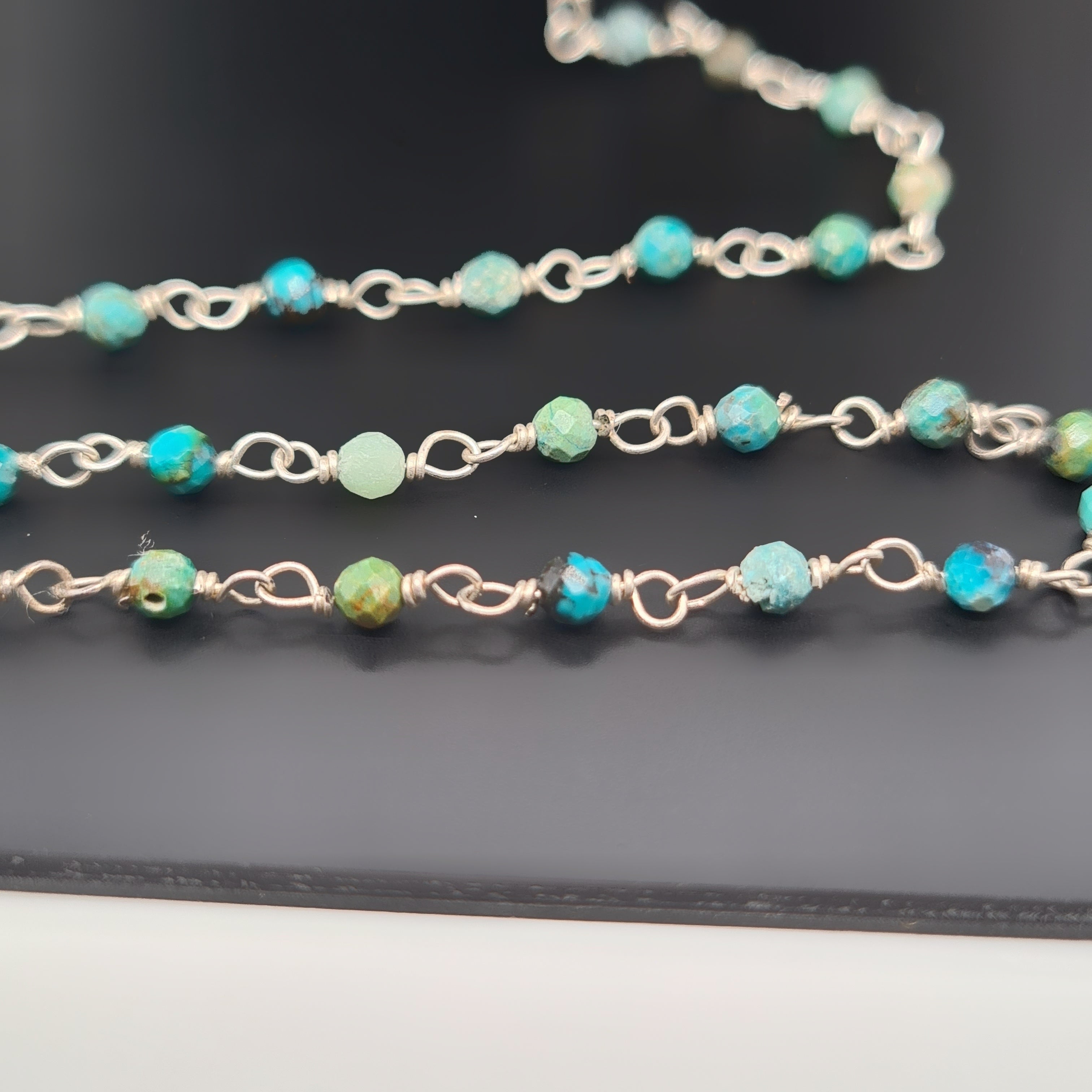 Turquoise Chain on 925 Sterling Silver | 3mm | by Length - The LabradoriteKing