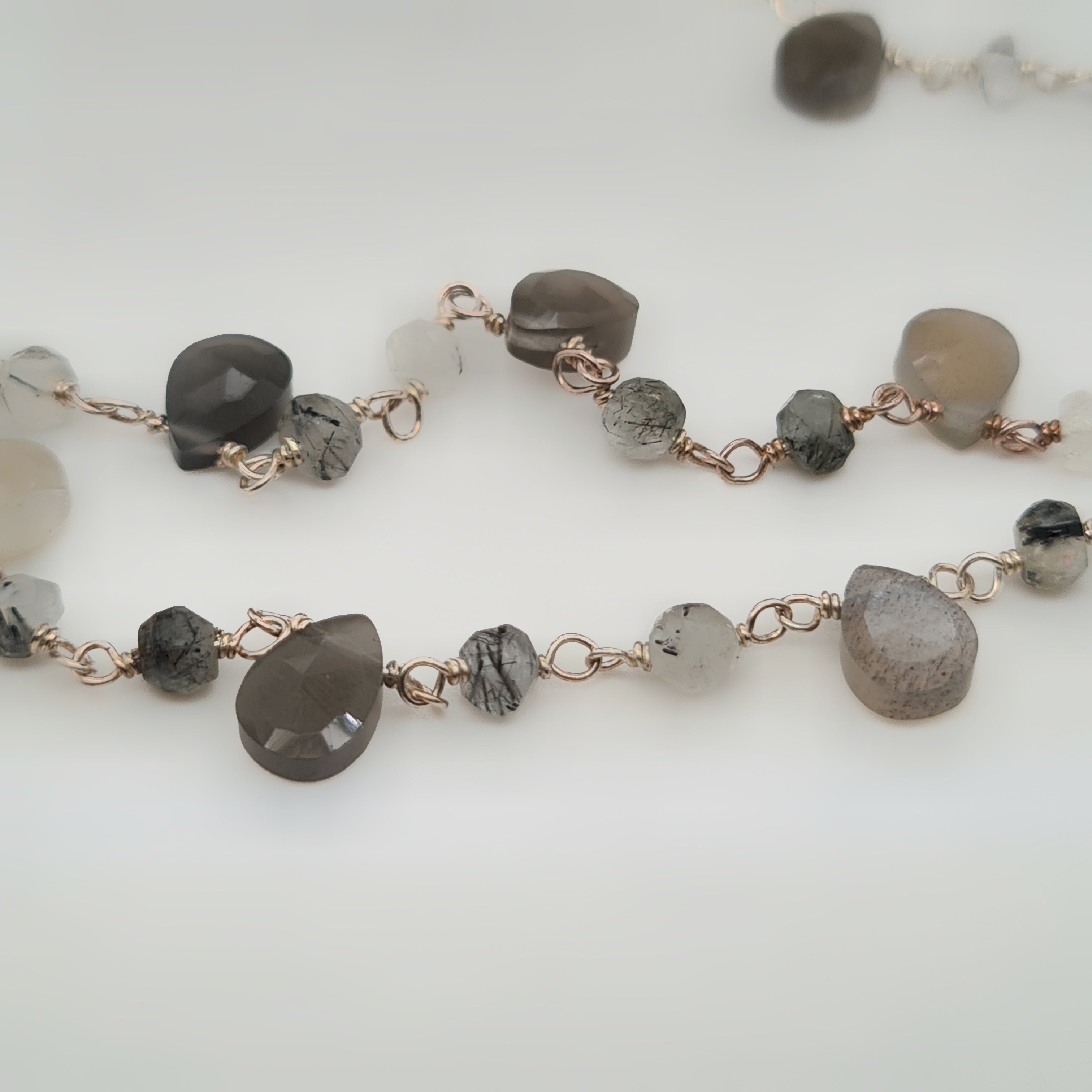 Greymoon Black Rutile Chain on 925 Sterling Silver | 3-7mm | by Length - The LabradoriteKing