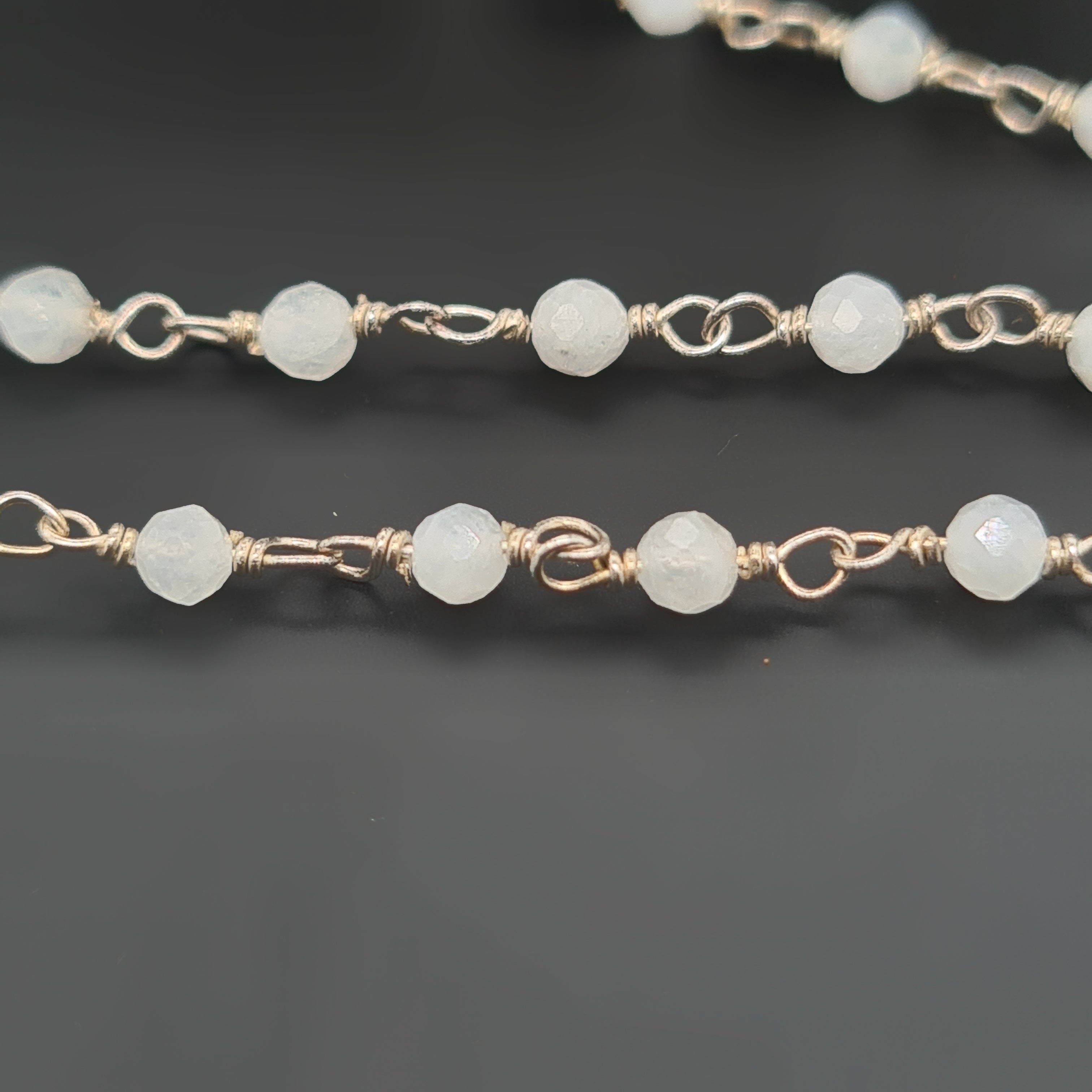 Morganite Chain on 925 Sterling Silver | 3mm | by Length - The LabradoriteKing