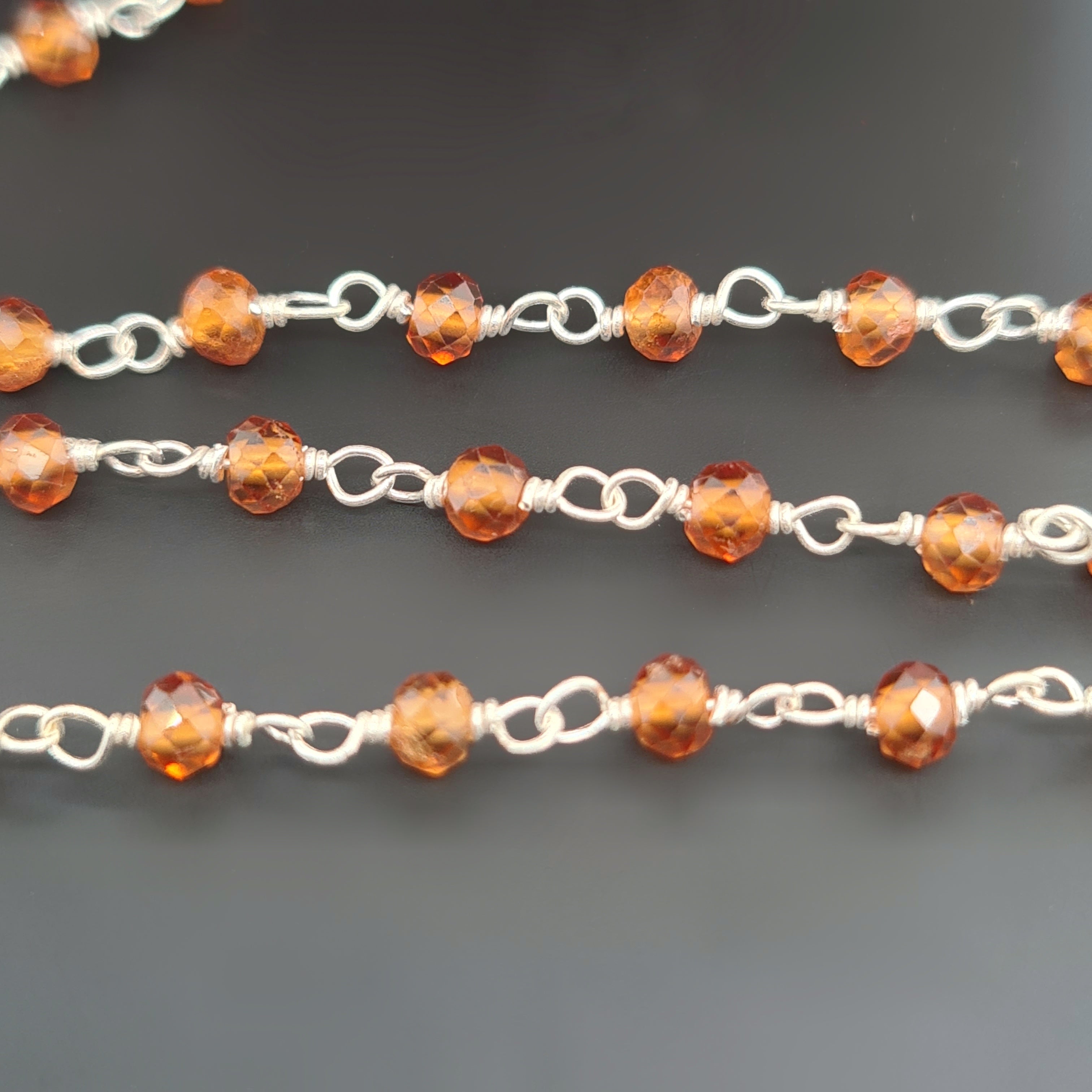 Carnelian Chain on 925 Sterling Silver | 3mm | by Length - The LabradoriteKing