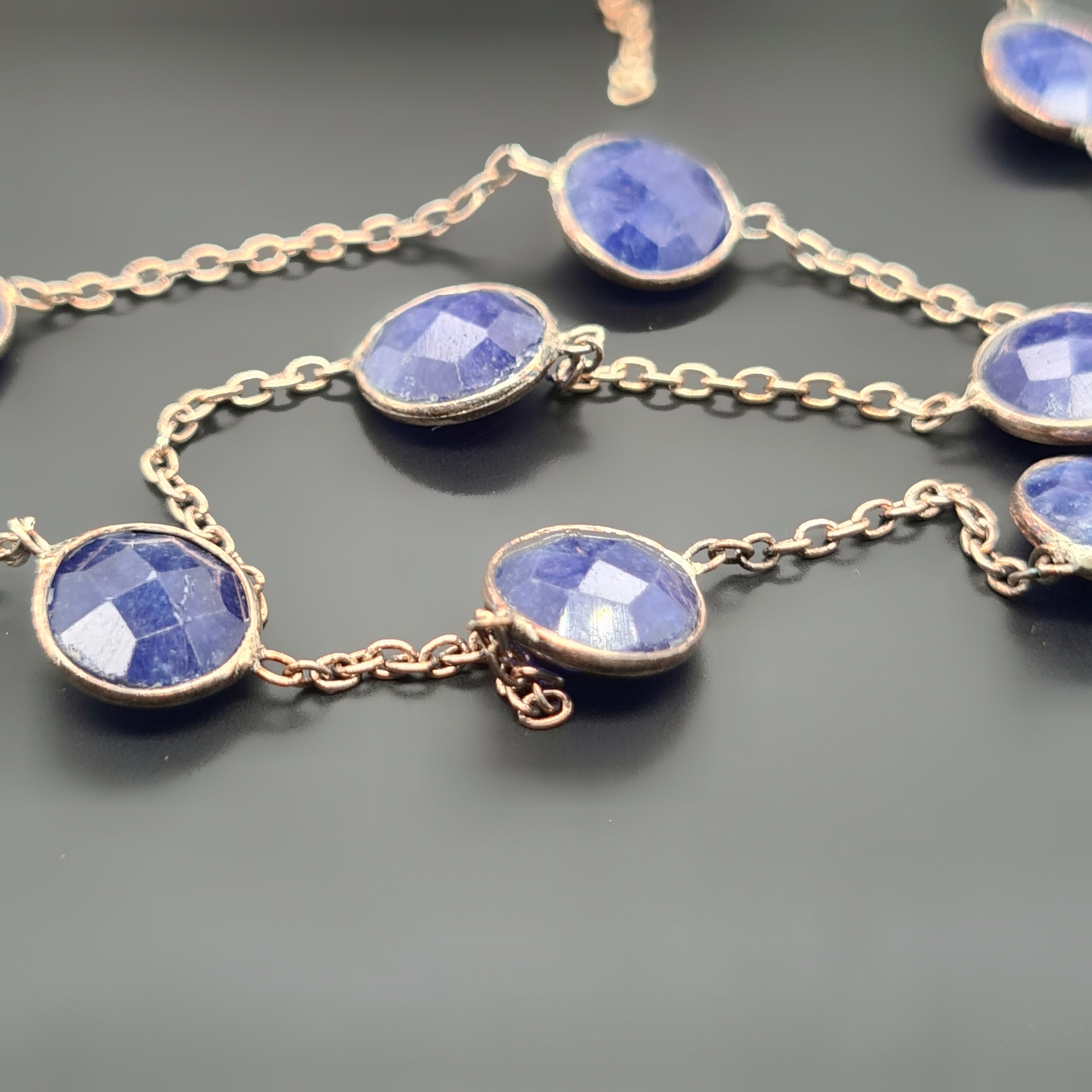 Natural Lapis Lazuli Chain on 925 Sterling Silver | 9mm | by Length - The LabradoriteKing