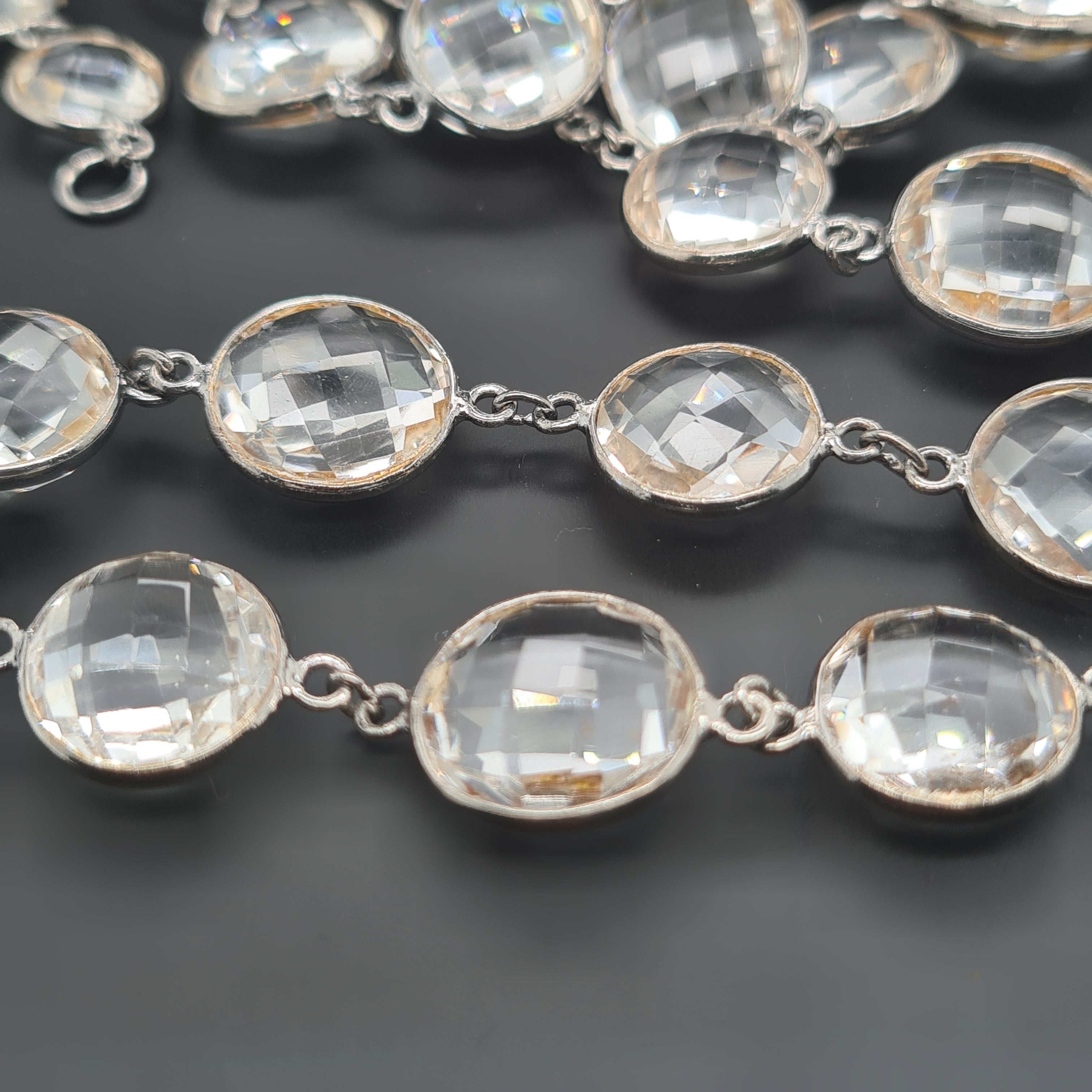 Crystal Round Shape Chain on 925 Sterling Silver | 11-14mm | by Length - The LabradoriteKing