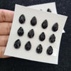 Unit2, 24 Pcs Natural Black Onyx Rosecut Gemstones | Pear Shape, 15x10mm Size, - The LabradoriteKing