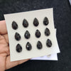 Unit2, 24 Pcs Natural Black Onyx Rosecut Gemstones | Pear Shape, 15x10mm Size, - The LabradoriteKing