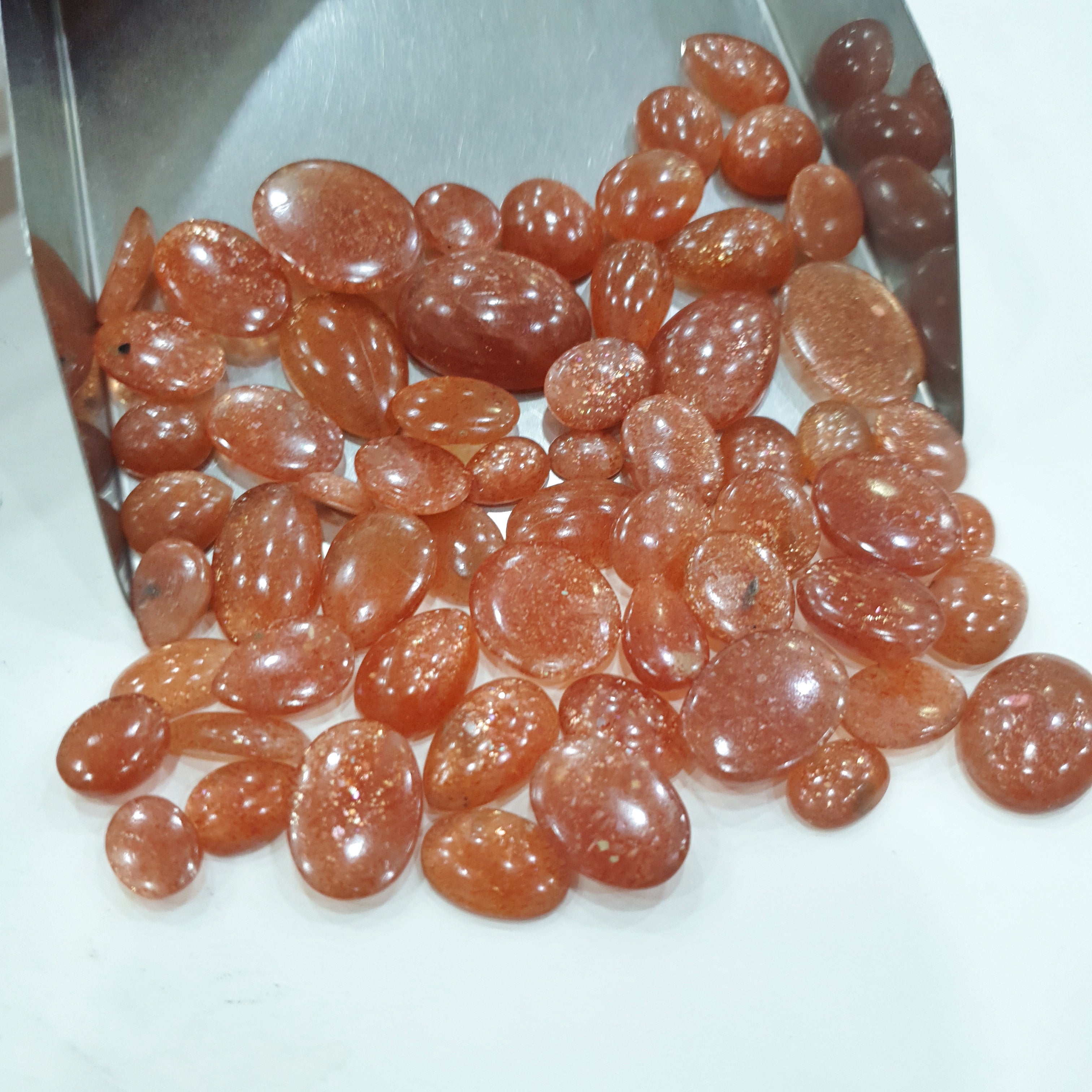 20 Pcs Sunstone good quality Cabocbons | 10-18mm Mix sizes - The LabradoriteKing