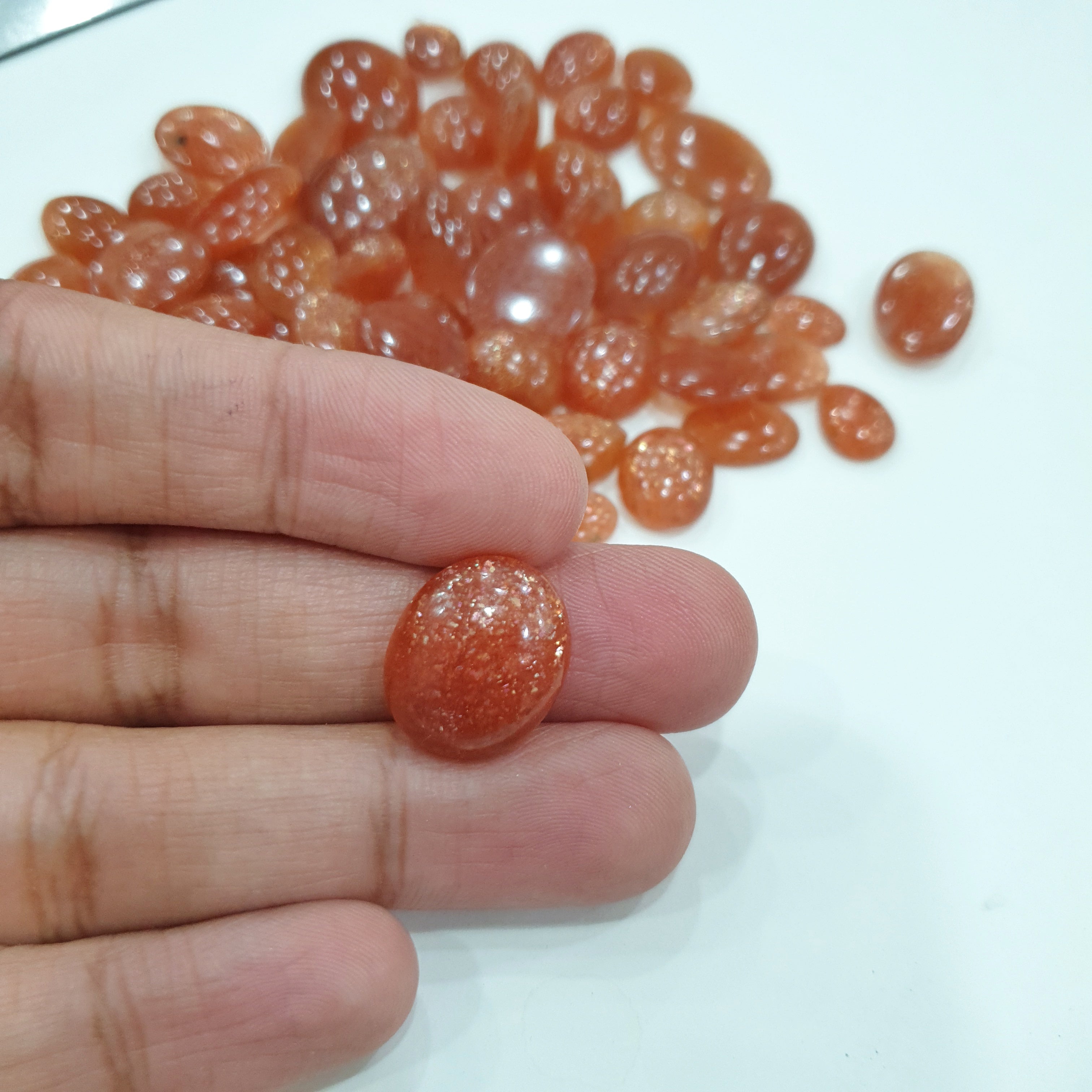 20 Pcs Sunstone good quality Cabocbons | 10-18mm Mix sizes - The LabradoriteKing