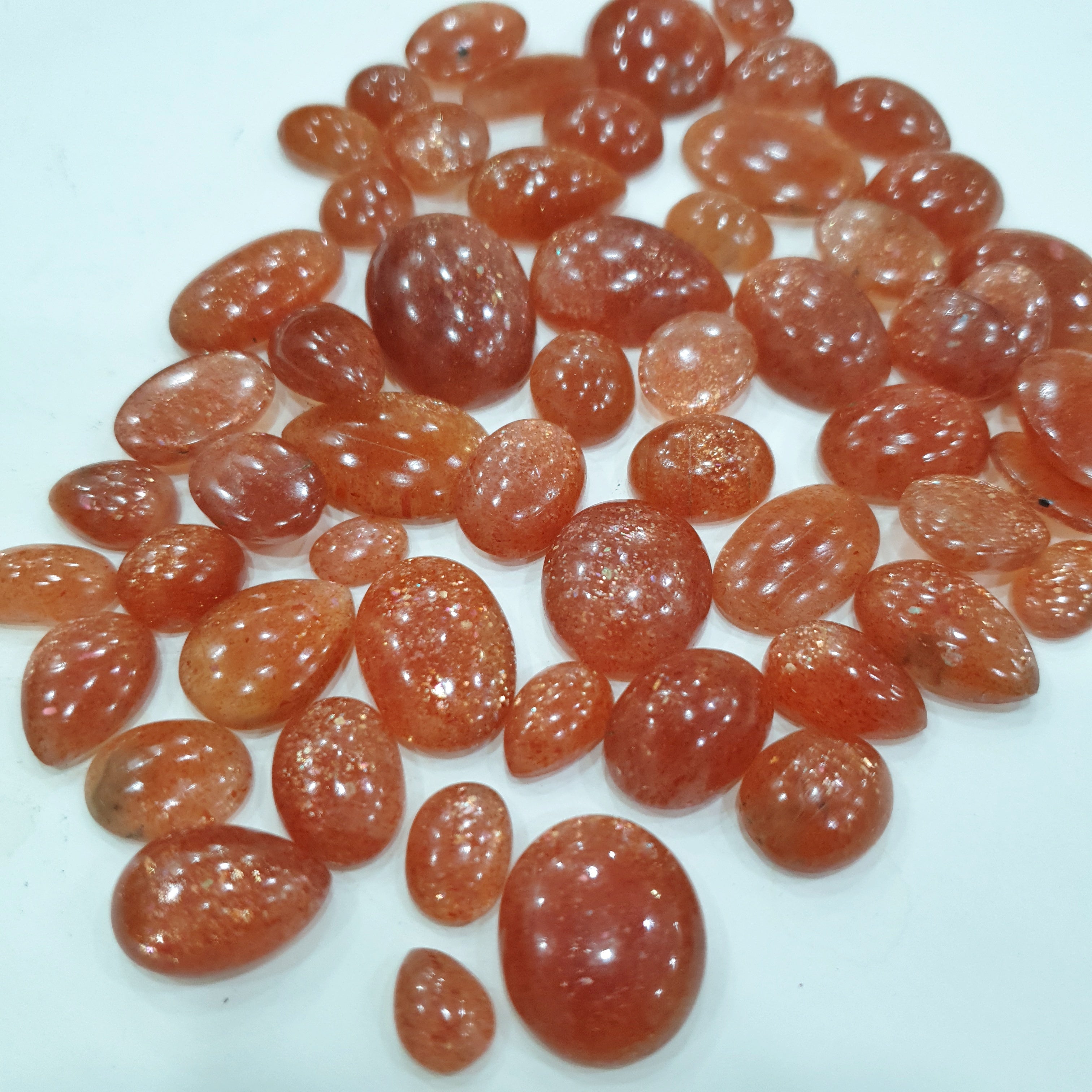 20 Pcs Sunstone good quality Cabocbons | 10-18mm Mix sizes - The LabradoriteKing