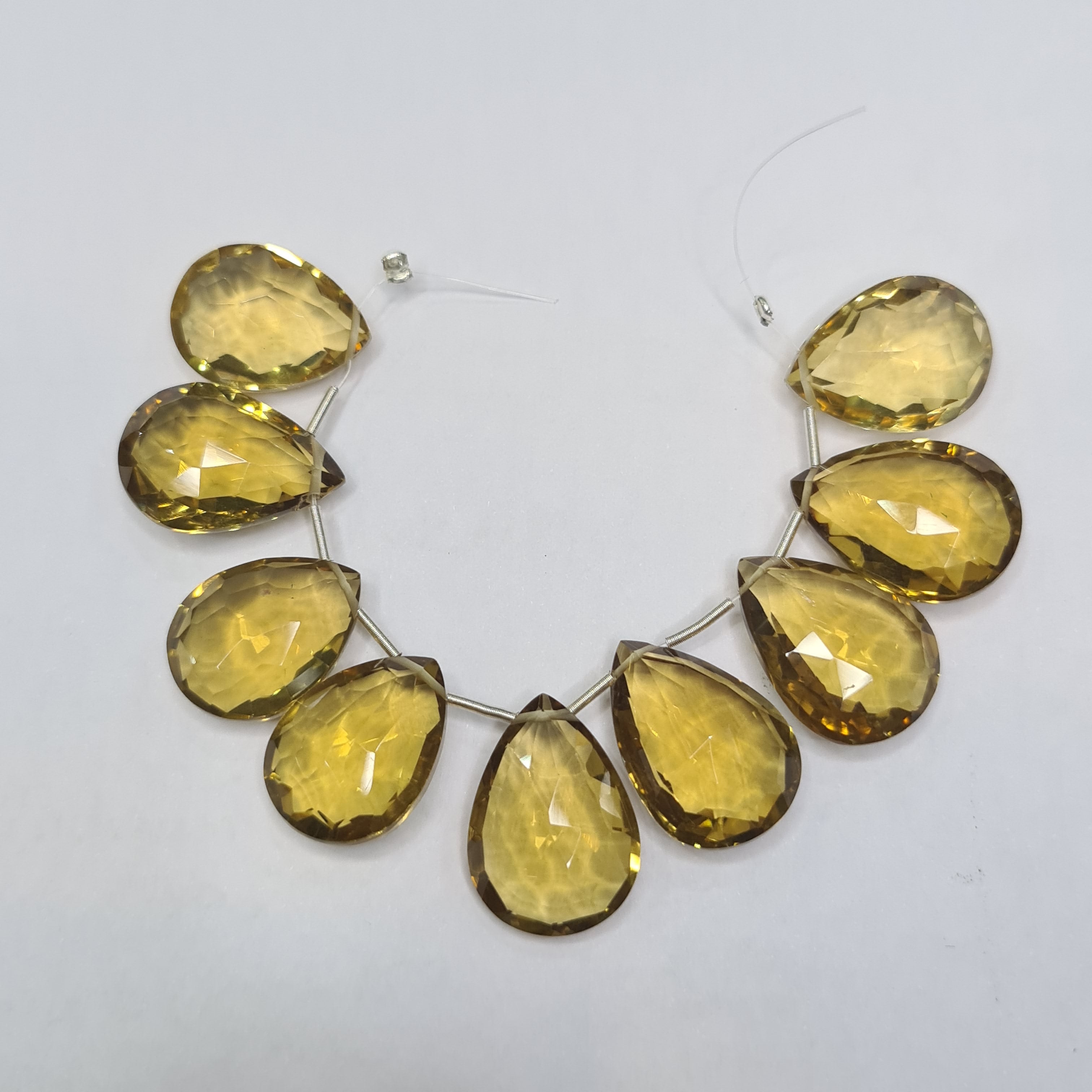 Natural Lemon Quartz Tear Drops Shape,  20x14mm Beads Lemon Quartz Beads Fancy Cut Shape Beads Luster, Faceted Drops Gemstone Beads - The LabradoriteKing