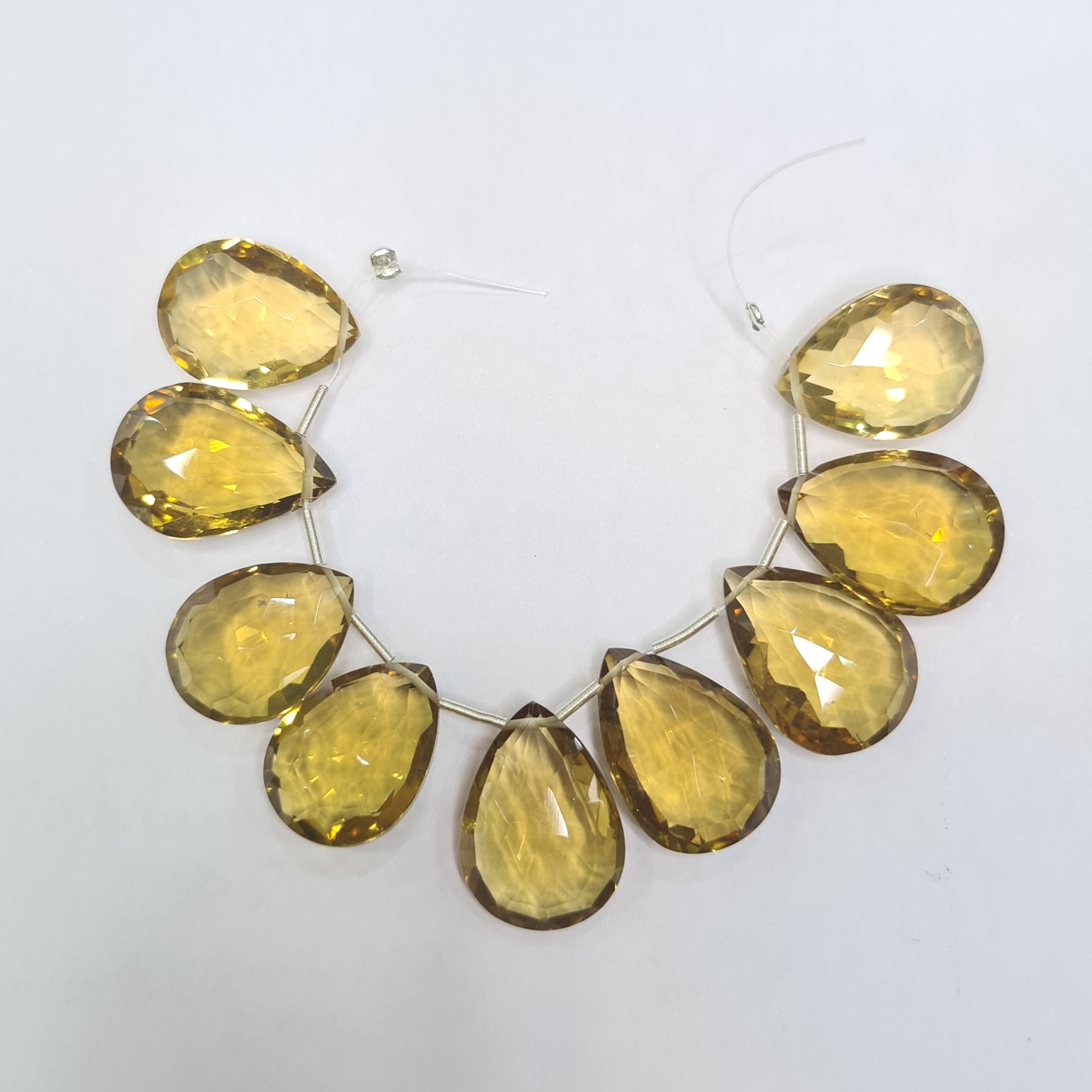 Natural Lemon Quartz Tear Drops Shape,  20x14mm Beads Lemon Quartz Beads Fancy Cut Shape Beads Luster, Faceted Drops Gemstone Beads - The LabradoriteKing