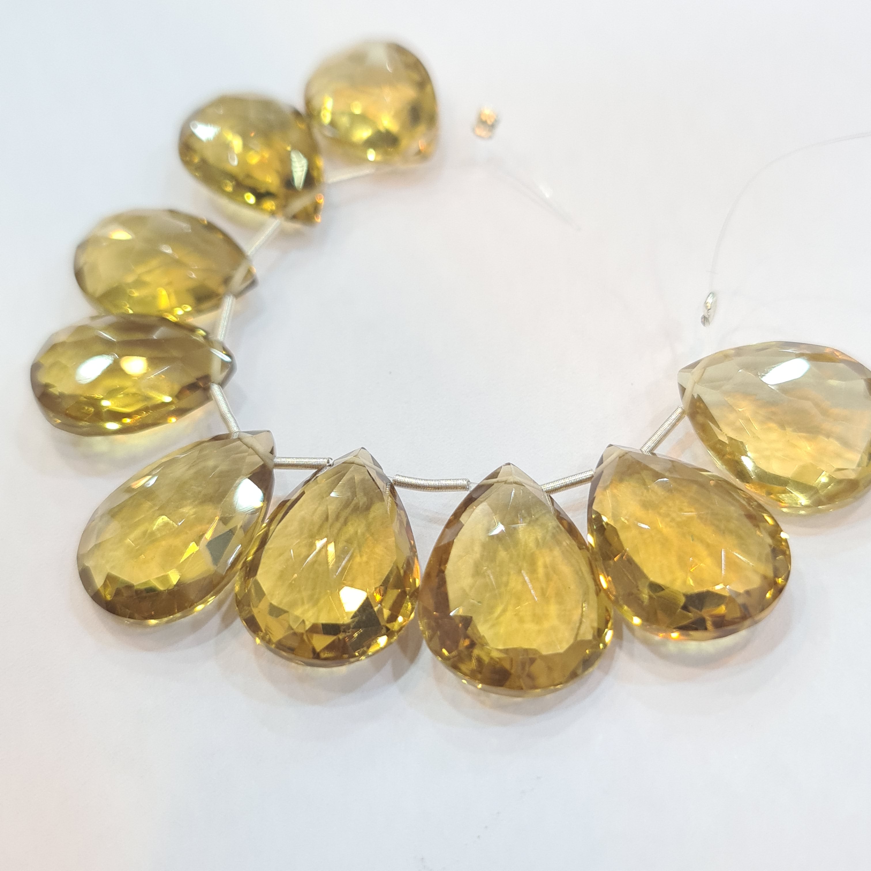 Natural Lemon Quartz Tear Drops Shape,  20x14mm Beads Lemon Quartz Beads Fancy Cut Shape Beads Luster, Faceted Drops Gemstone Beads - The LabradoriteKing