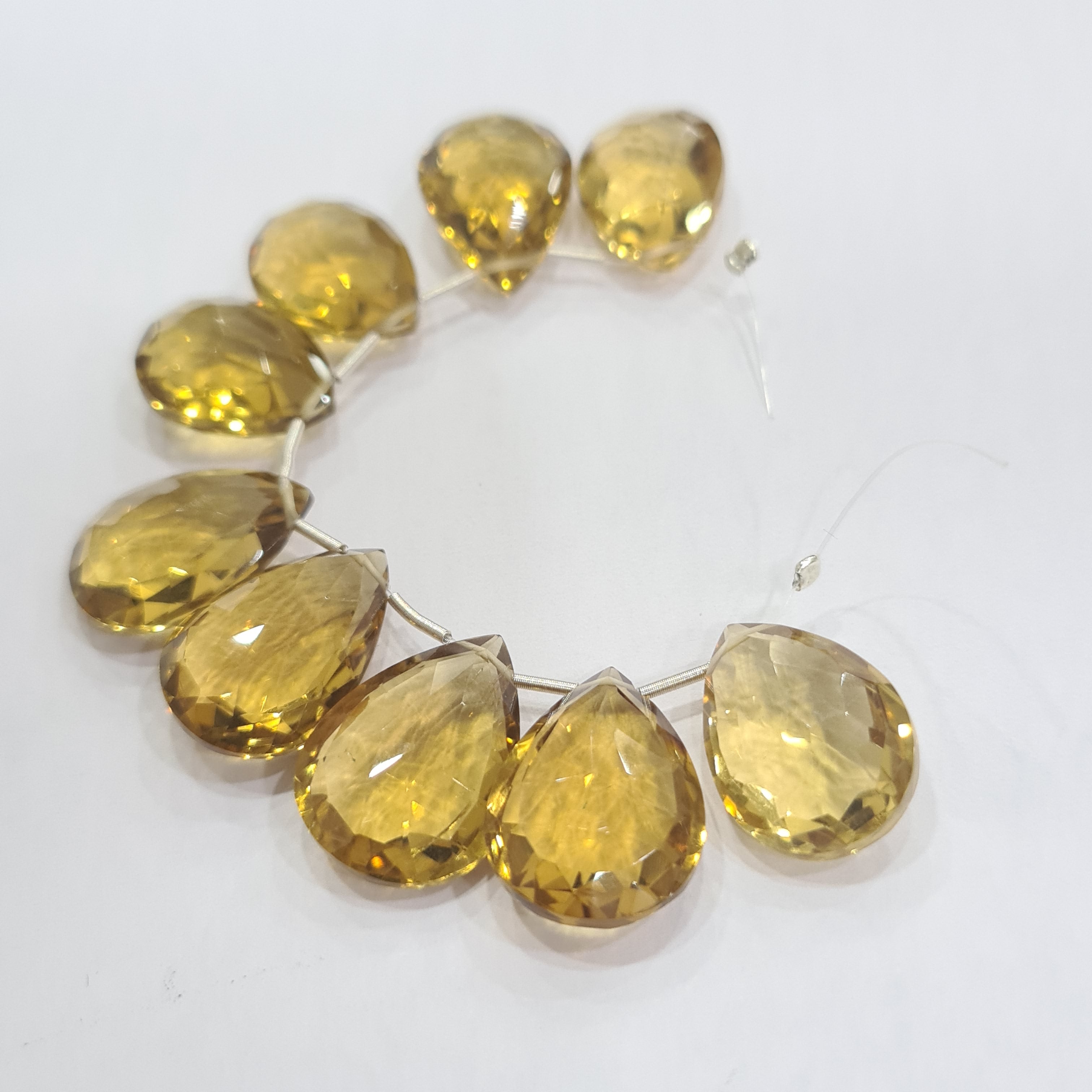 Natural Lemon Quartz Tear Drops Shape,  20x14mm Beads Lemon Quartz Beads Fancy Cut Shape Beads Luster, Faceted Drops Gemstone Beads - The LabradoriteKing