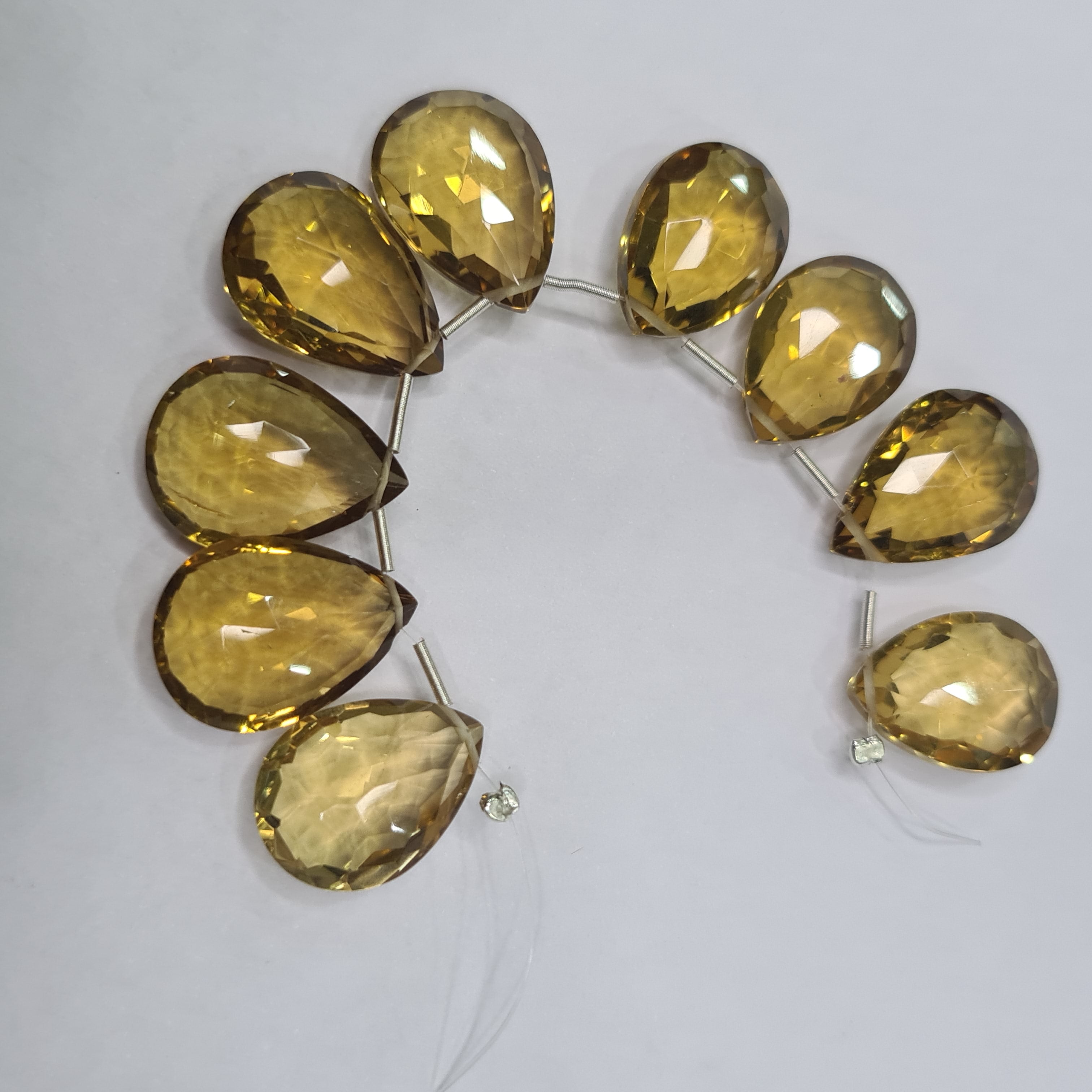 Natural Lemon Quartz Tear Drops Shape,  20x14mm Beads Lemon Quartz Beads Fancy Cut Shape Beads Luster, Faceted Drops Gemstone Beads - The LabradoriteKing