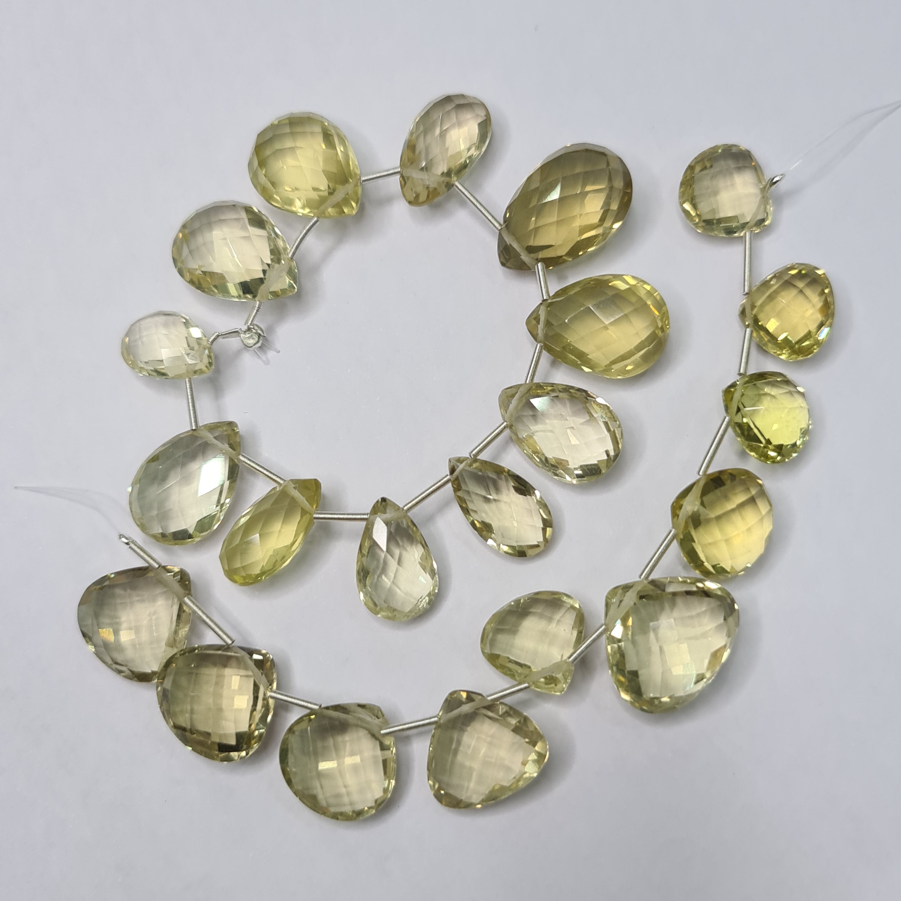 Natural Lemon Quartz Teardrop 12-16mm Faceted Beads Gemstone Lemon Quartz Fancy Cut Shape Faceted Beads - The LabradoriteKing