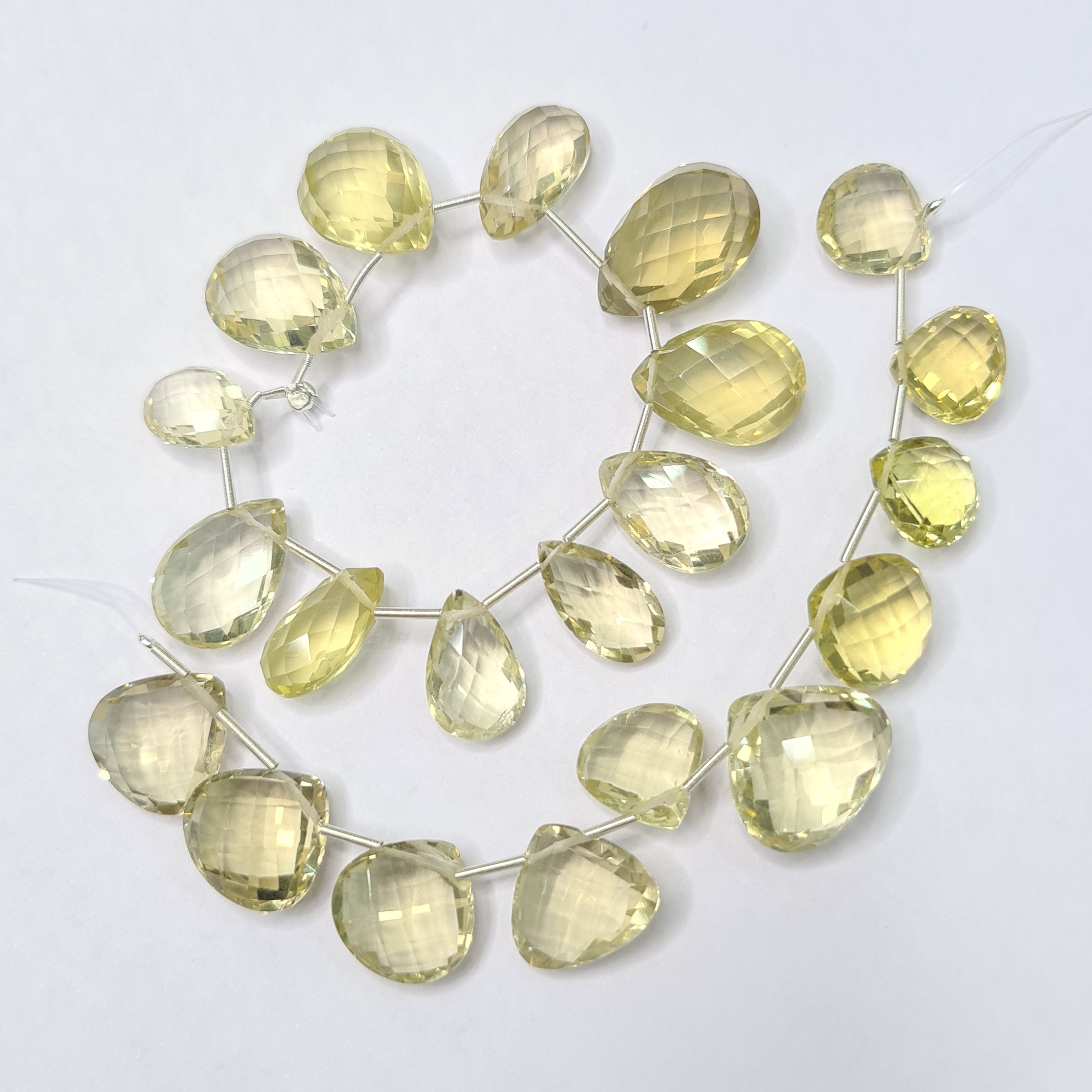 Natural Lemon Quartz Teardrop 12-16mm Faceted Beads Gemstone Lemon Quartz Fancy Cut Shape Faceted Beads - The LabradoriteKing