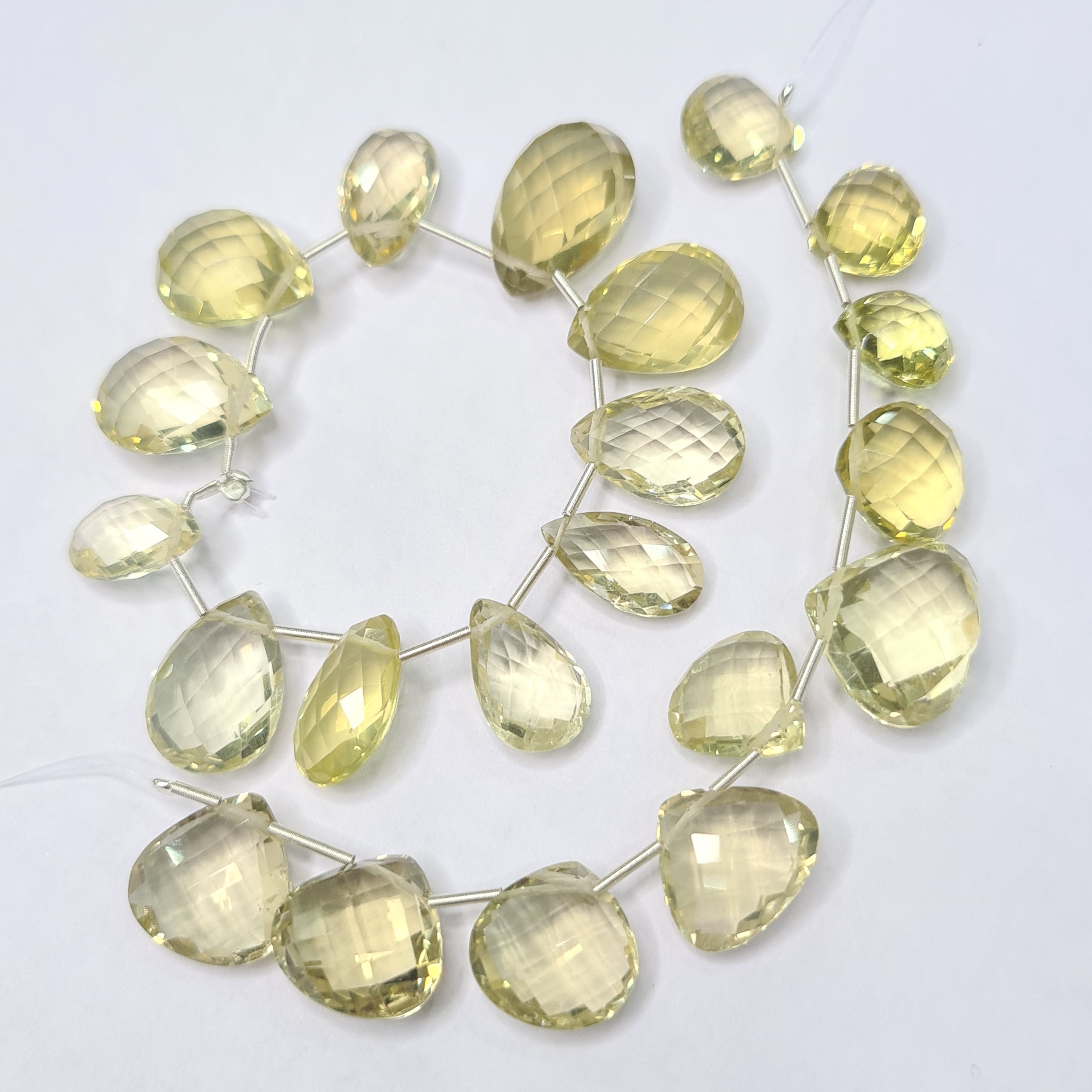 Natural Lemon Quartz Teardrop 12-16mm Faceted Beads Gemstone Lemon Quartz Fancy Cut Shape Faceted Beads - The LabradoriteKing