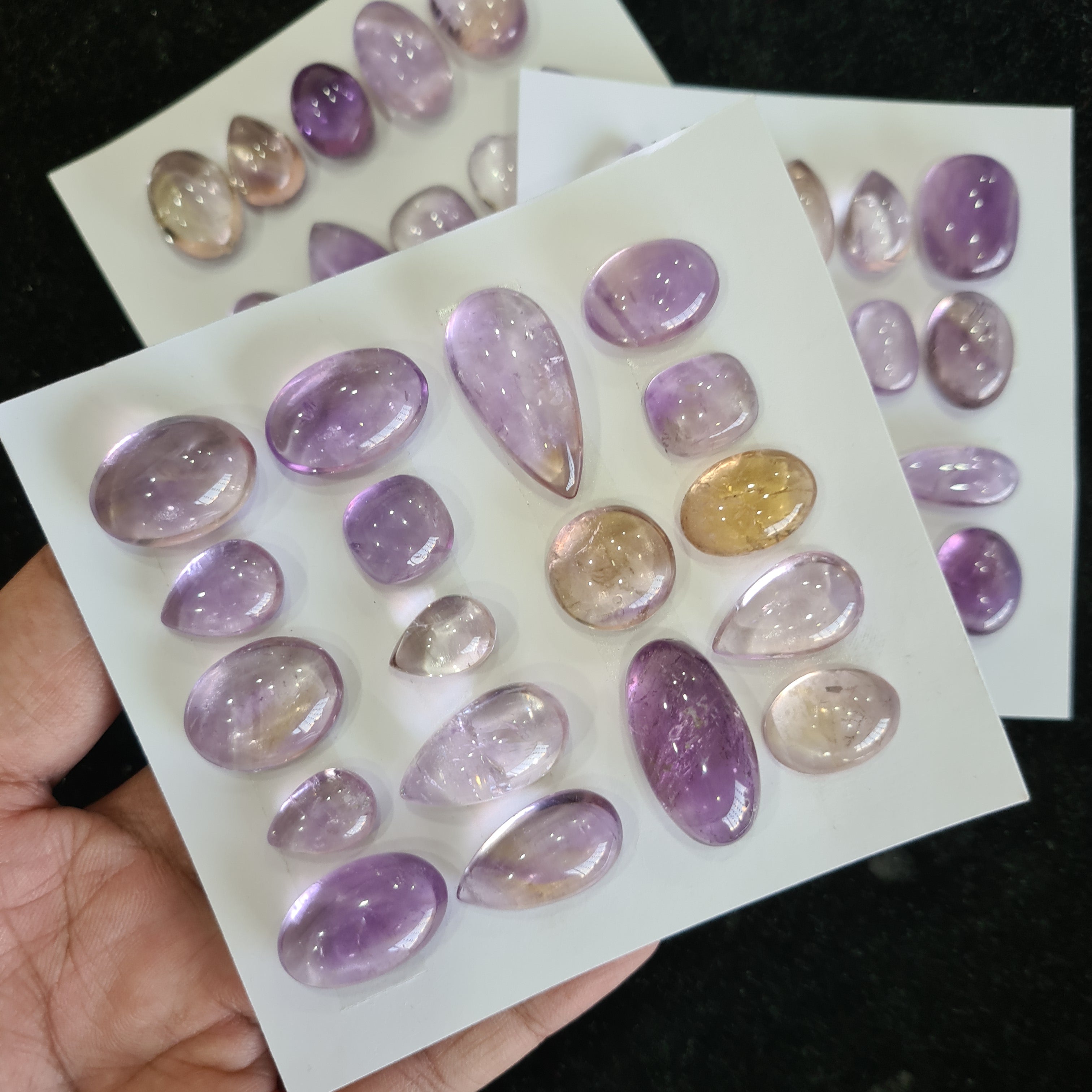 1 Card of Natural Ametrine Cabochon Gemstone Unheated , Size 15-30mm - The LabradoriteKing