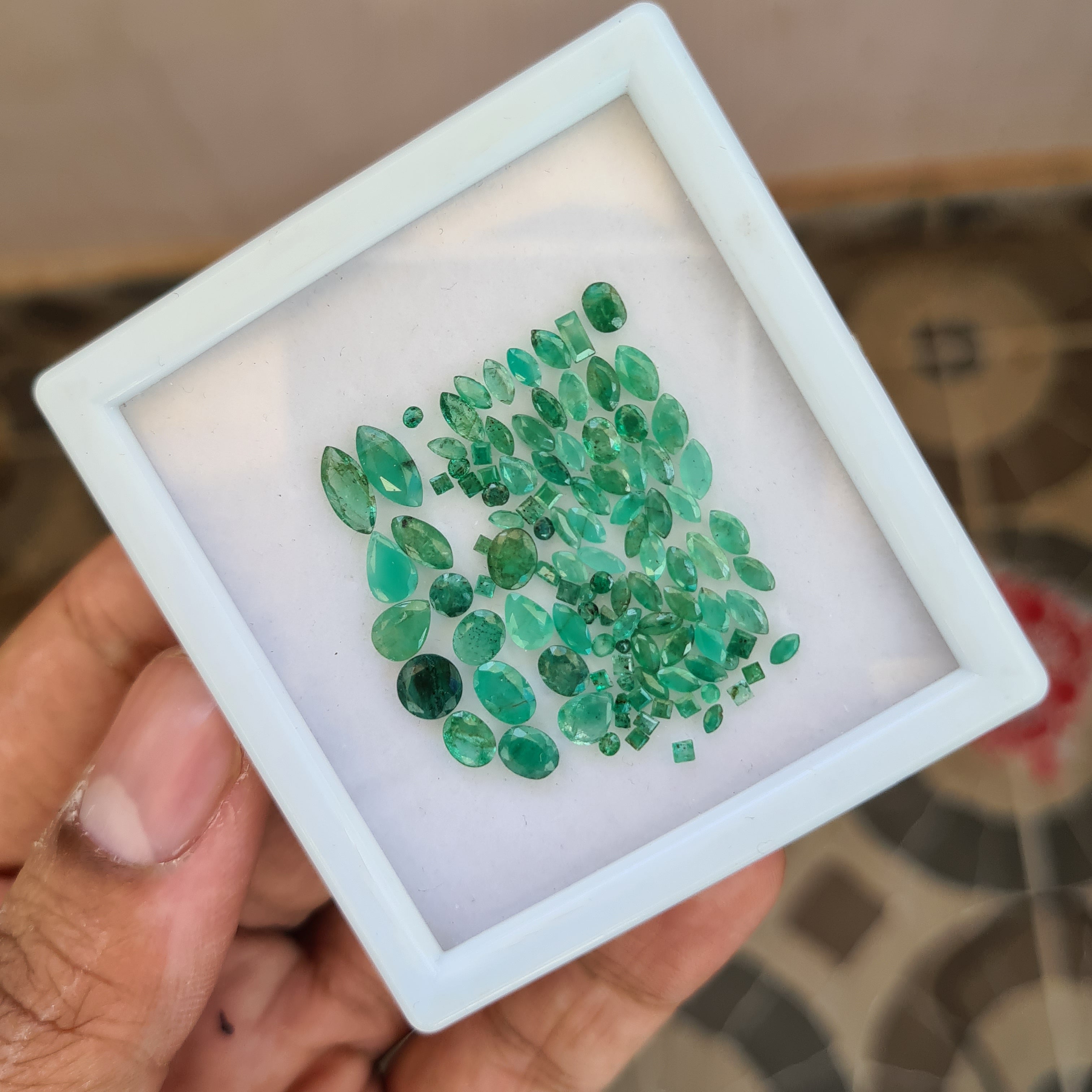 Natural Zambian Untreated Emerald Faceted Gemstone Mix Shape Size 2-8mm - The LabradoriteKing