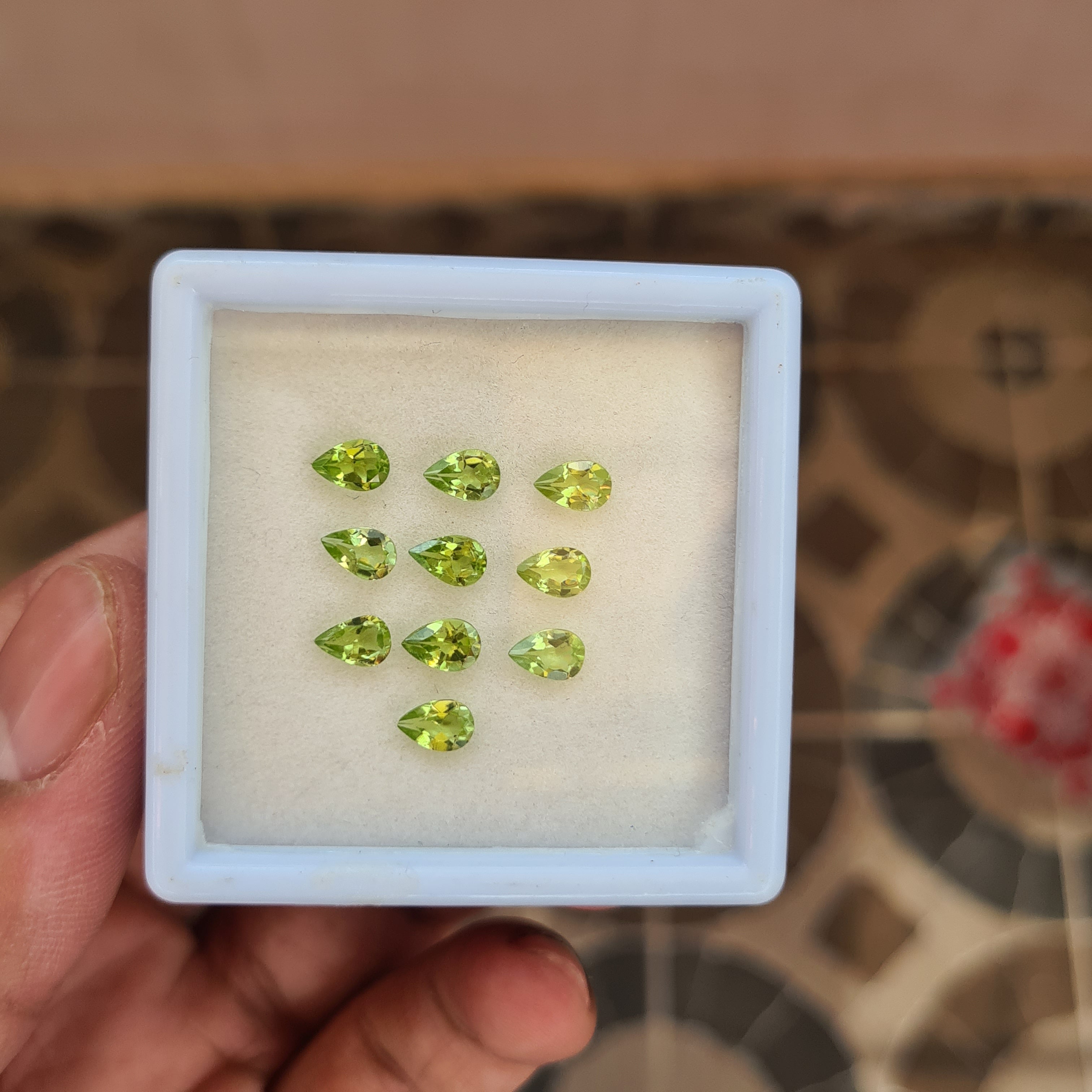 10 Pcs Natural Peridot Faceted Cut Loose Gemsonte Pear Shpae Size: 6x4mm - The LabradoriteKing