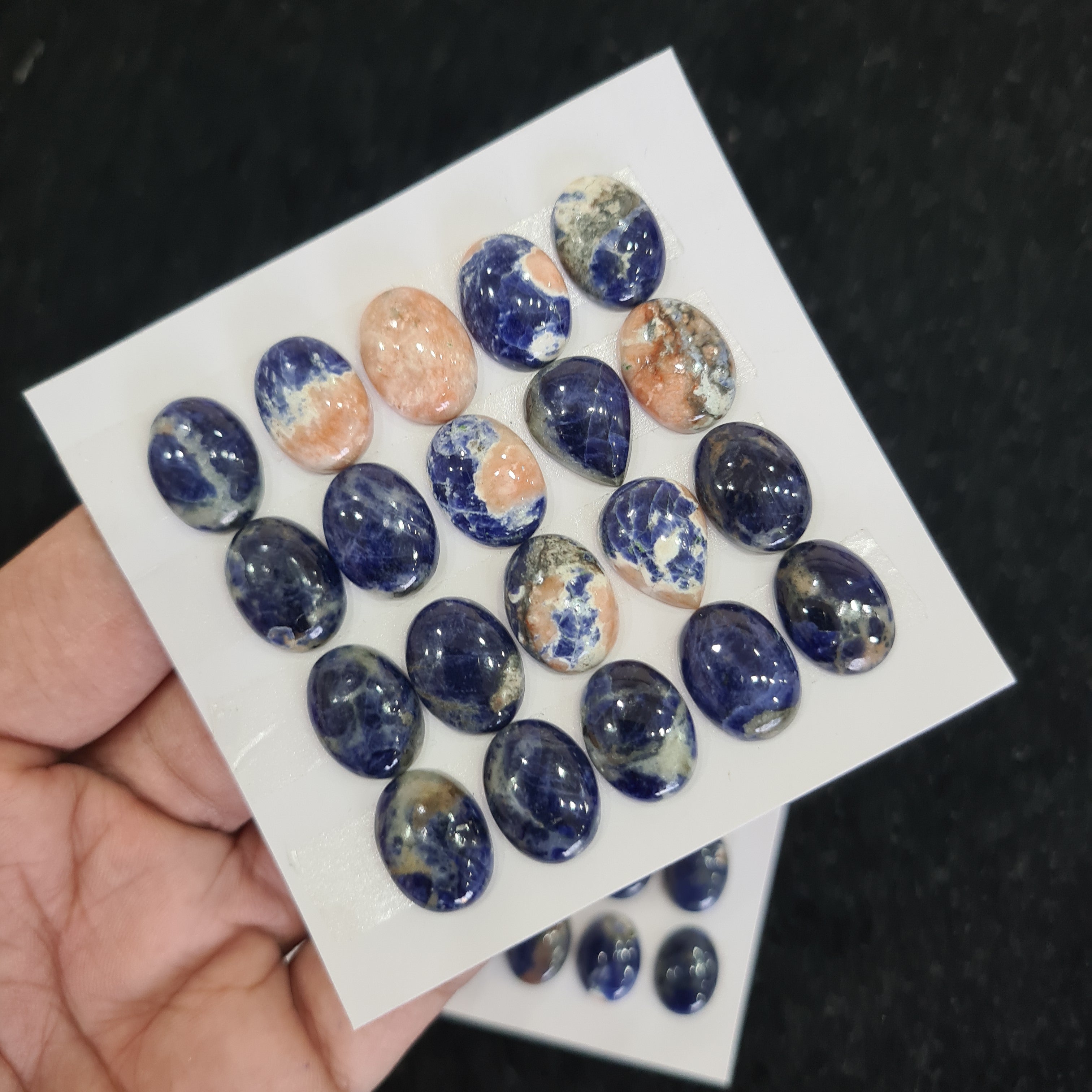 20 Pcs Natural Sodalite Cabochon Gemstone Mix Shape Size 16x12mm - The LabradoriteKing