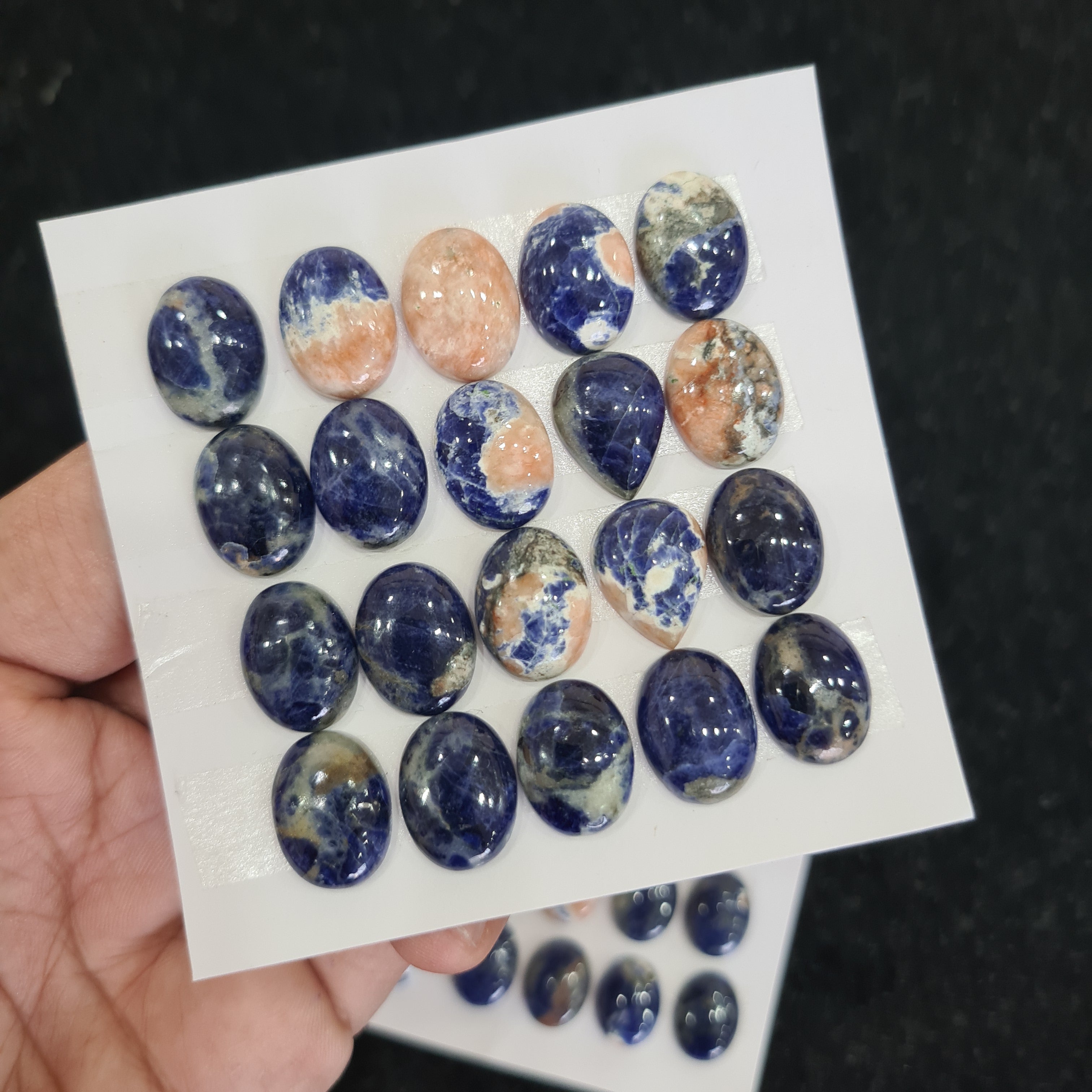 20 Pcs Natural Sodalite Cabochon Gemstone Mix Shape Size 16x12mm - The LabradoriteKing