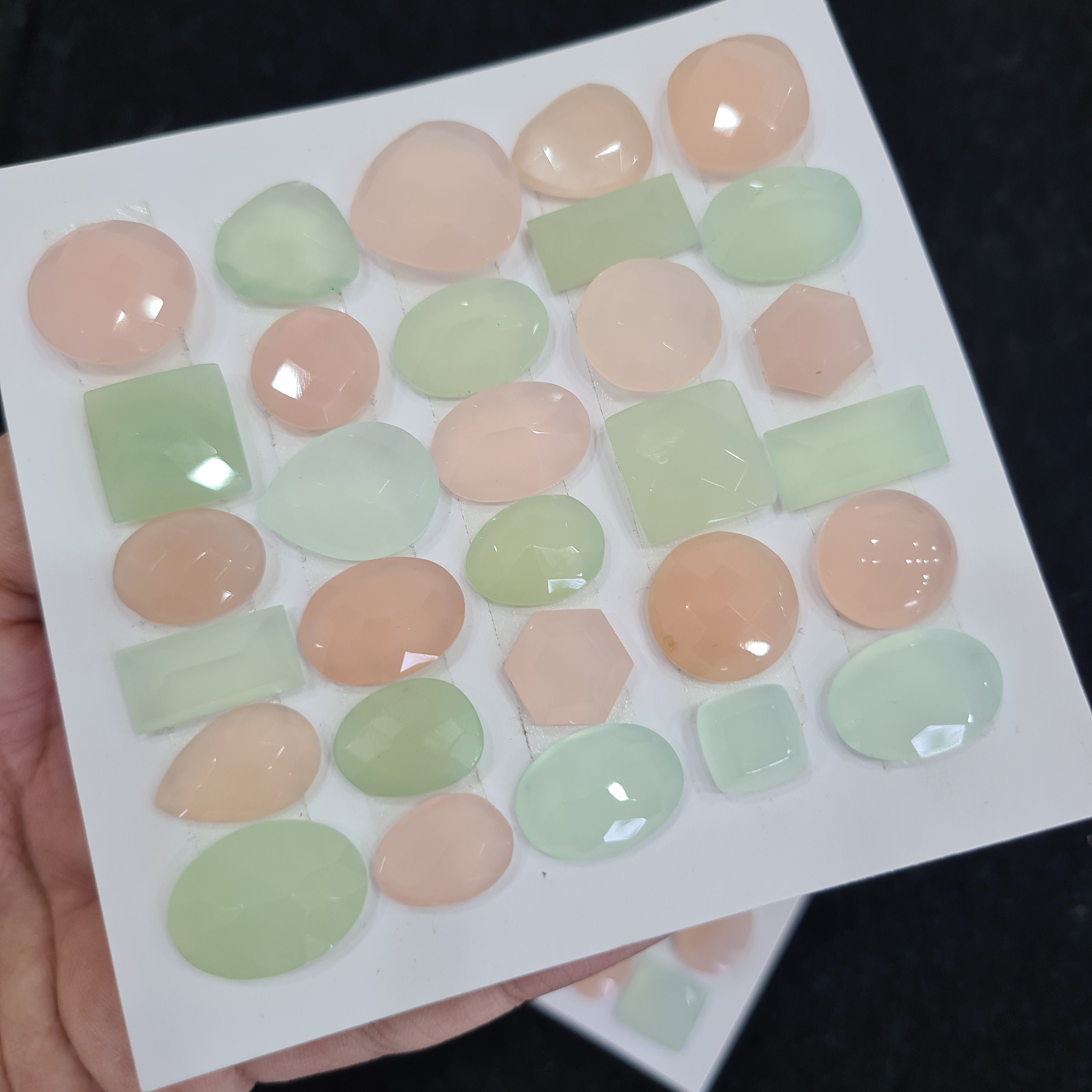 30 Pcs Natural Onyx Rose cut Gemstone Mix Shape Size: 12-18mm - The LabradoriteKing