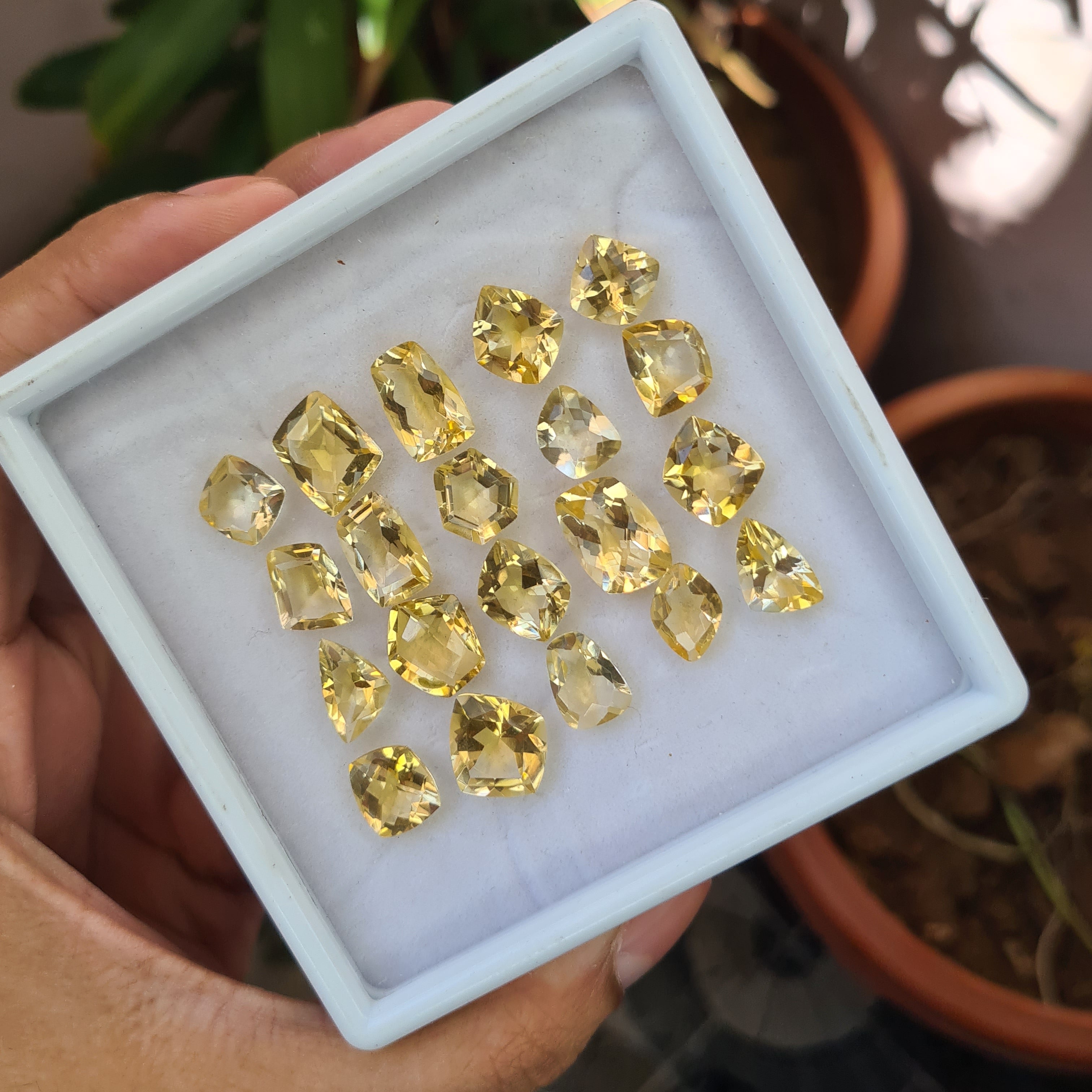 20 Pcs Natural Citrine Faceted Gemstone Fancy Shape,  Size: 11-14mm - The LabradoriteKing