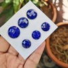 6 Pcs Natural Lapis Lazuli Rosecut Gemstones | Round Shape, Size: 15mm to 20mm - The LabradoriteKing