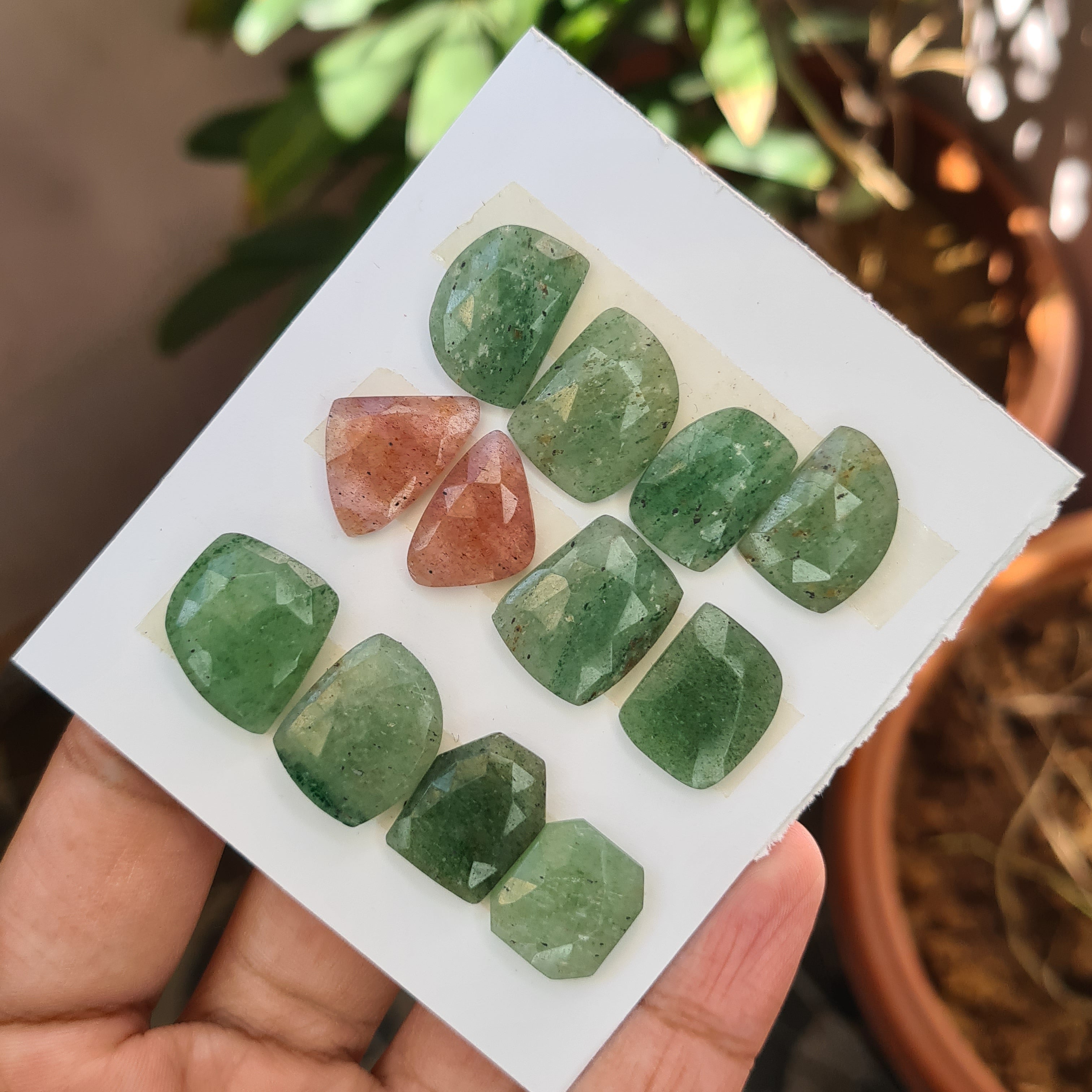 12 Pcs  Natural Strawberry Quartz Mix Rosecut Gemstones Fancy Shape Size: 15-19mm - The LabradoriteKing