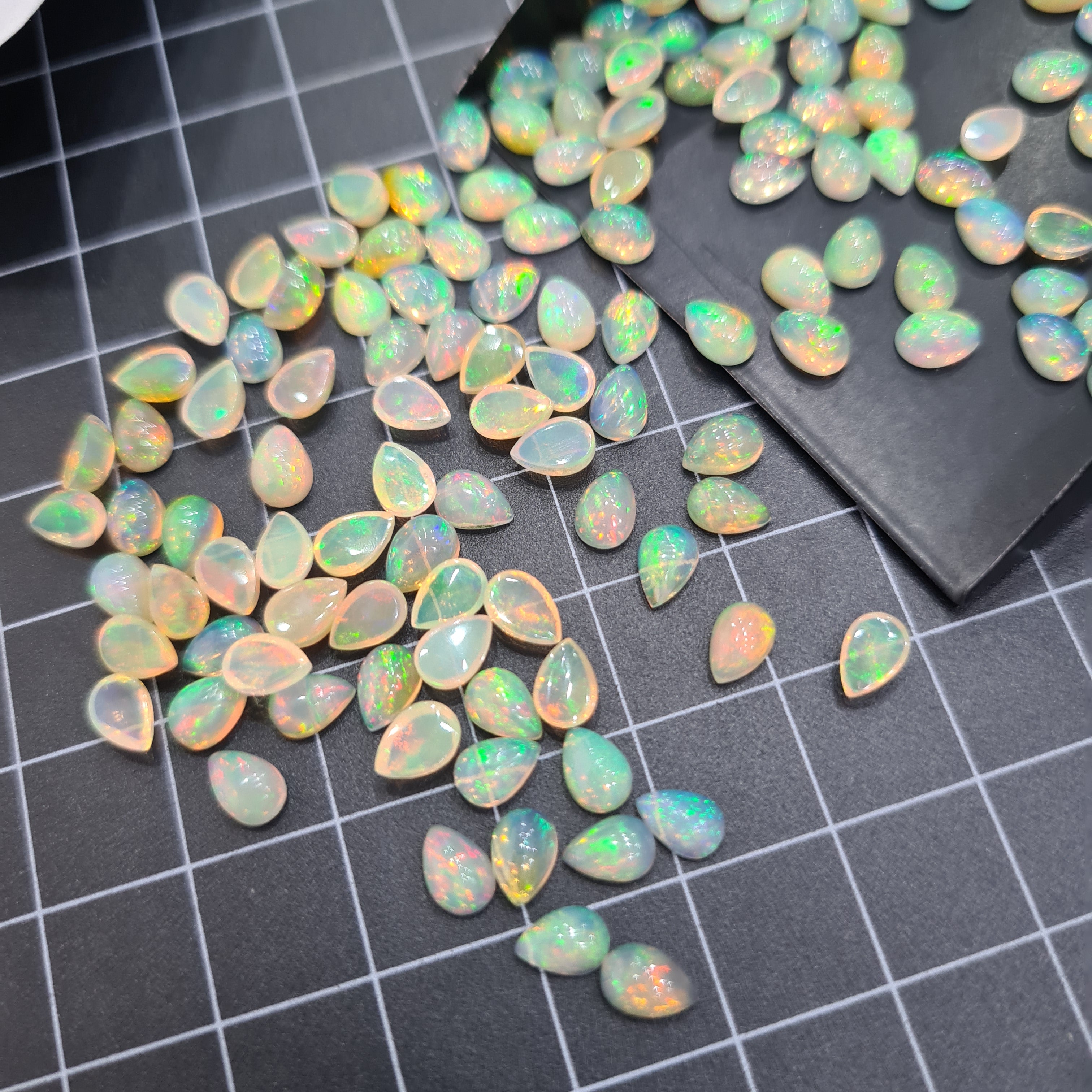 20 Pcs Yellow Opal Cabochon Gemstone Pear Size: 6x4mm - The LabradoriteKing