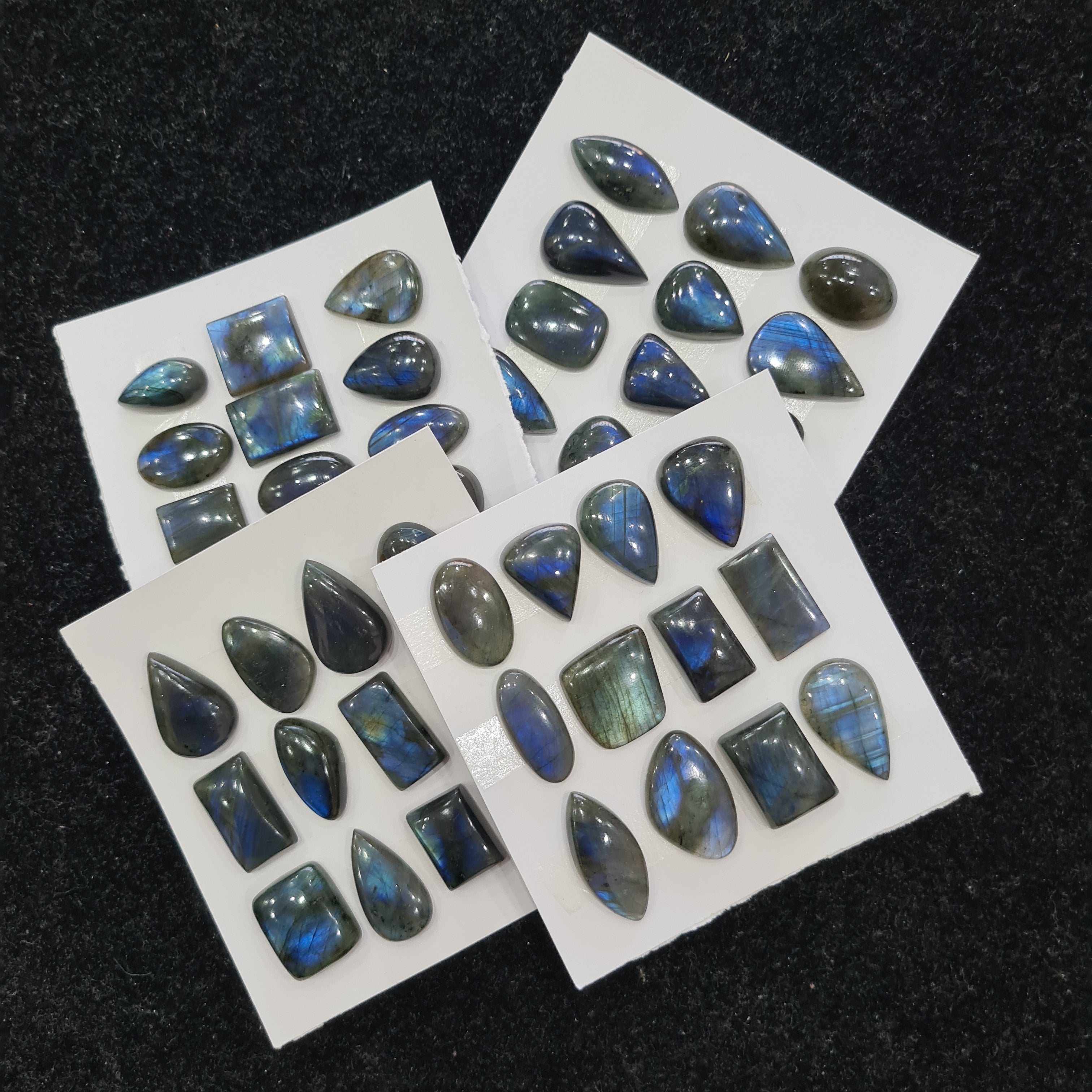 1 Card Natural Blue Labradorite Cabochon Gemstone Mix Shape , Size: 18-25mm - The LabradoriteKing