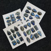 Load image into Gallery viewer, 1 Card Natural Blue Labradorite Cabochon Gemstone Mix Shape , Size: 18-25mm - The LabradoriteKing