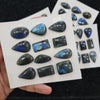 Load image into Gallery viewer, 1 Card Natural Blue Labradorite Cabochon Gemstone Mix Shape , Size: 18-25mm - The LabradoriteKing
