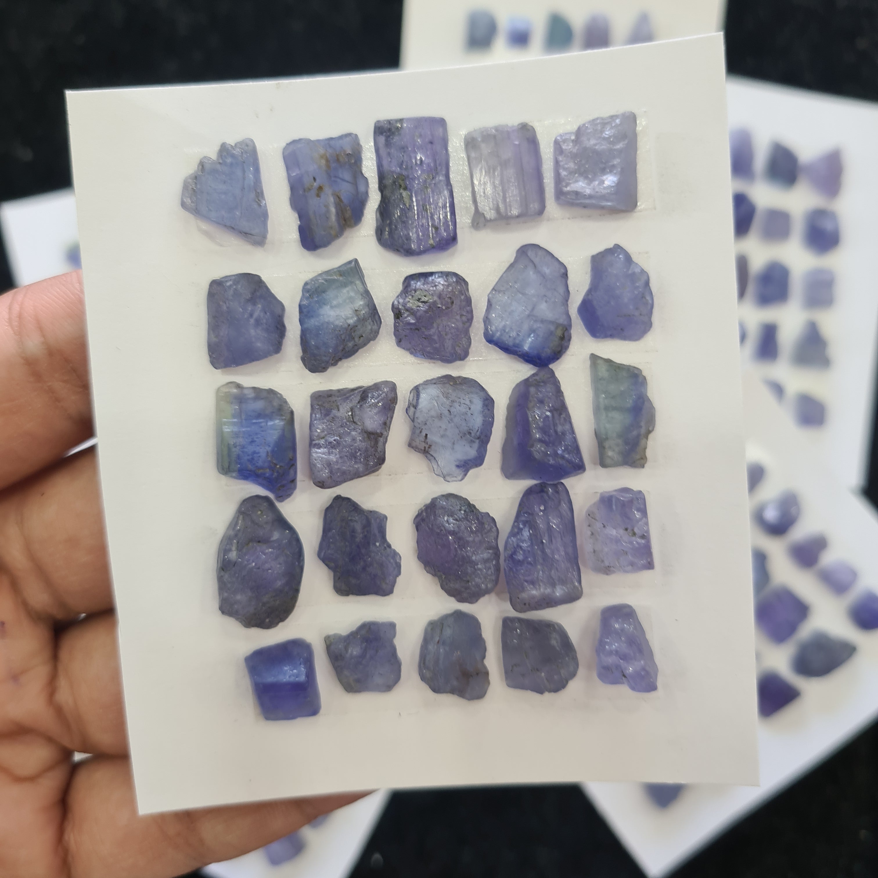 BOGO: 1 Card Natural Blue Bi Colour Tanzanite Rough Size: 7-14mm - The LabradoriteKing