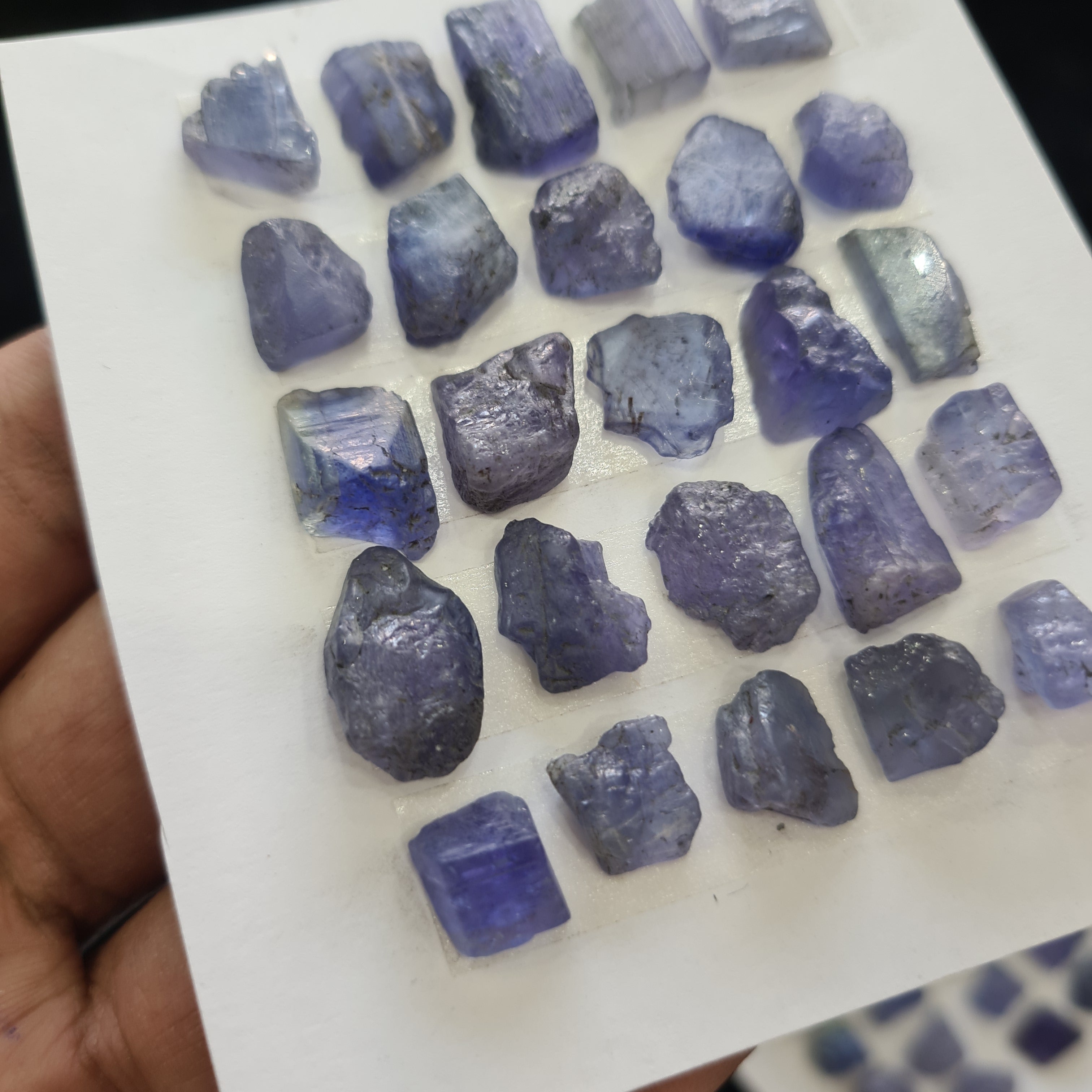 BOGO: 1 Card Natural Blue Bi Colour Tanzanite Rough Size: 7-14mm - The LabradoriteKing