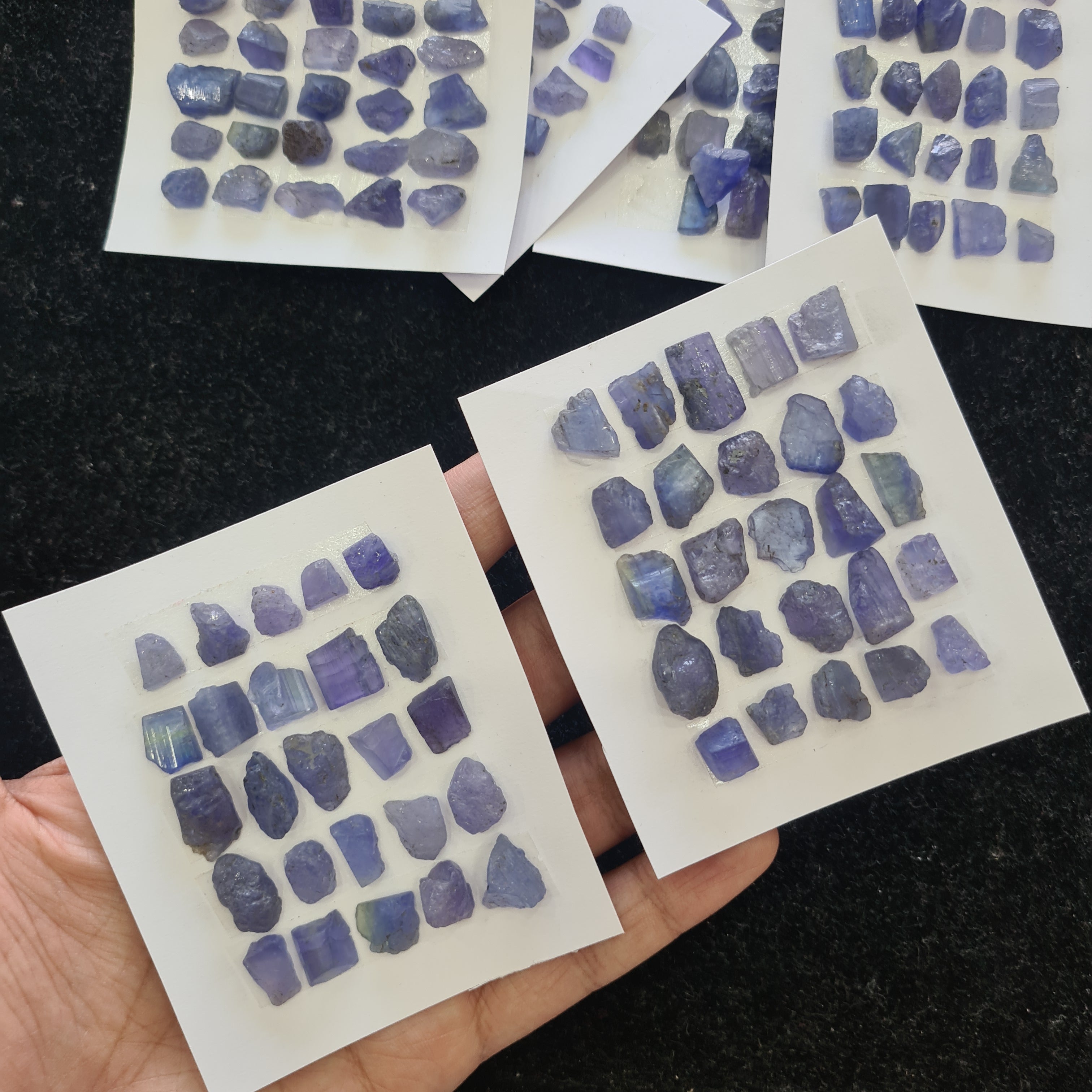 BOGO: 1 Card Natural Blue Bi Colour Tanzanite Rough Size: 7-14mm - The LabradoriteKing