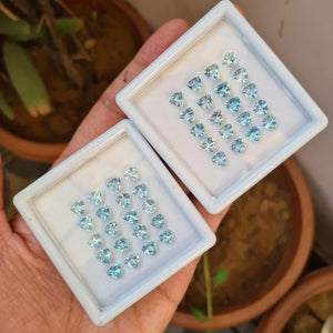 BOGO: 20 Pcs Natural Blue Topaz Faceted Gemstones | Size: 6x6, Trillion Shape - The LabradoriteKing