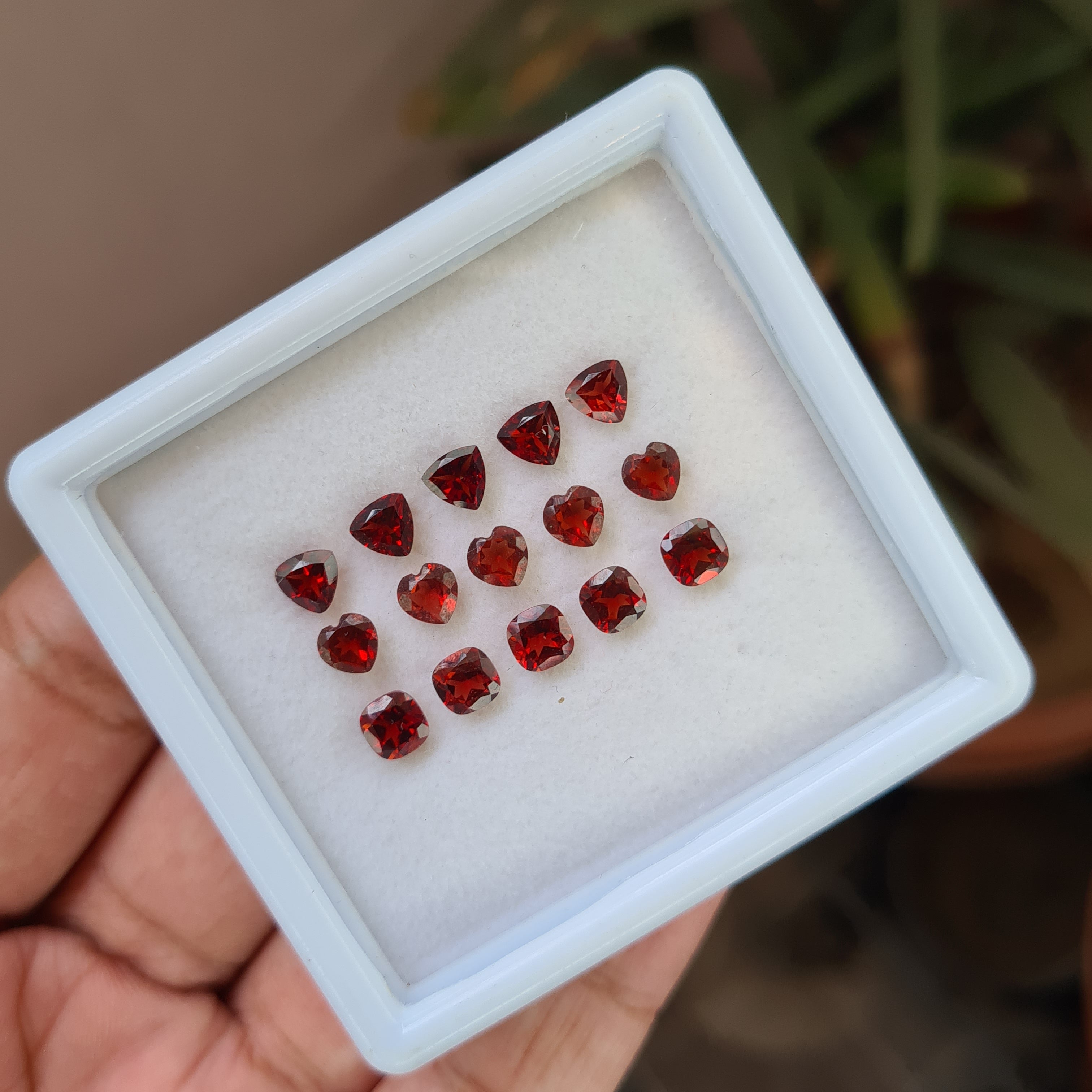 15 Pieces Natural Garnet Faceted Gemstones Mix Shape , Size: 5mm - The LabradoriteKing