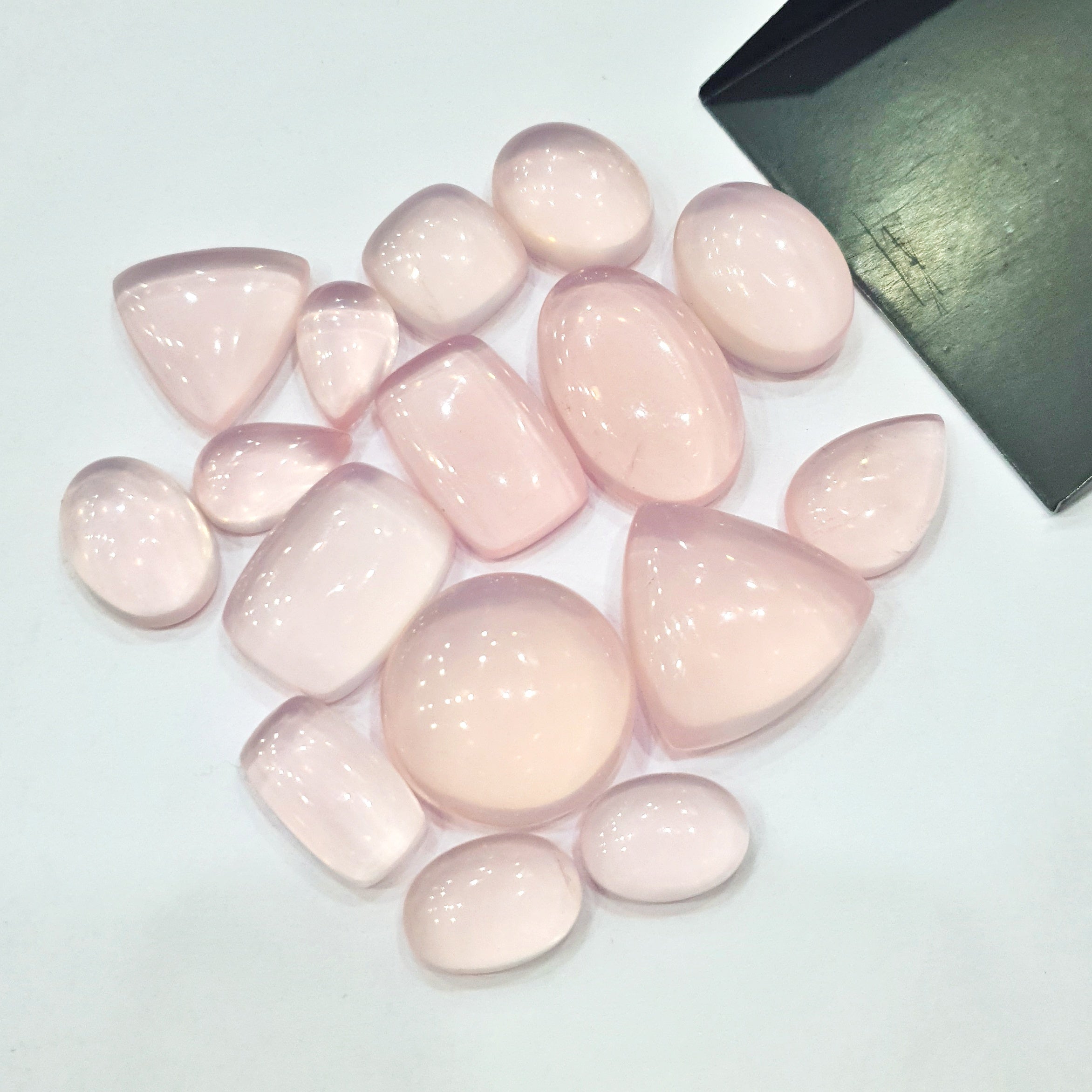 15 Pcs Natural Rose Quartz Pink | Flawless Top Quality Mix Shape 11-25mm - The LabradoriteKing