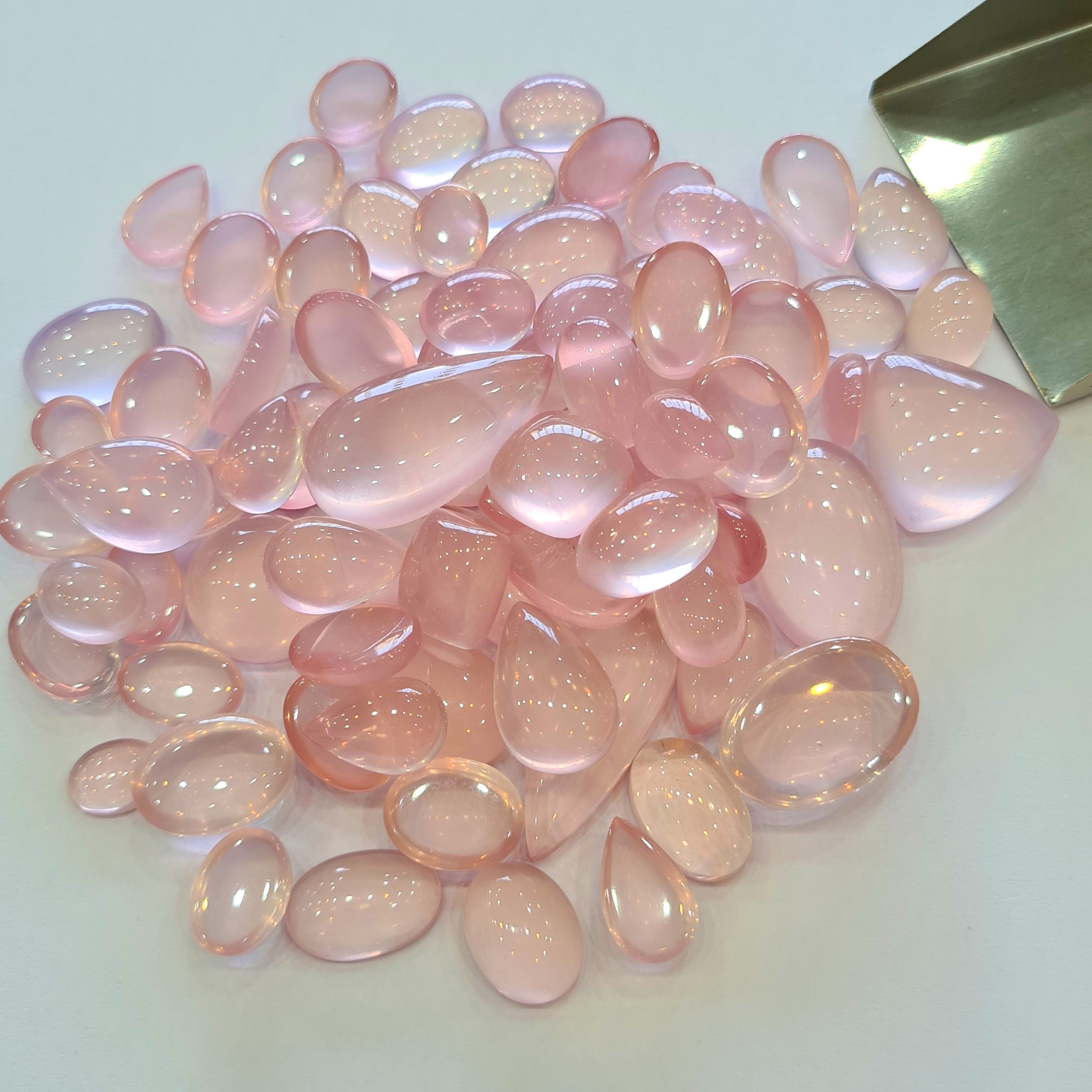 15 Pcs Natural Rose Quartz Pink | Flawless Top Quality Mix Shape 11-25mm - The LabradoriteKing