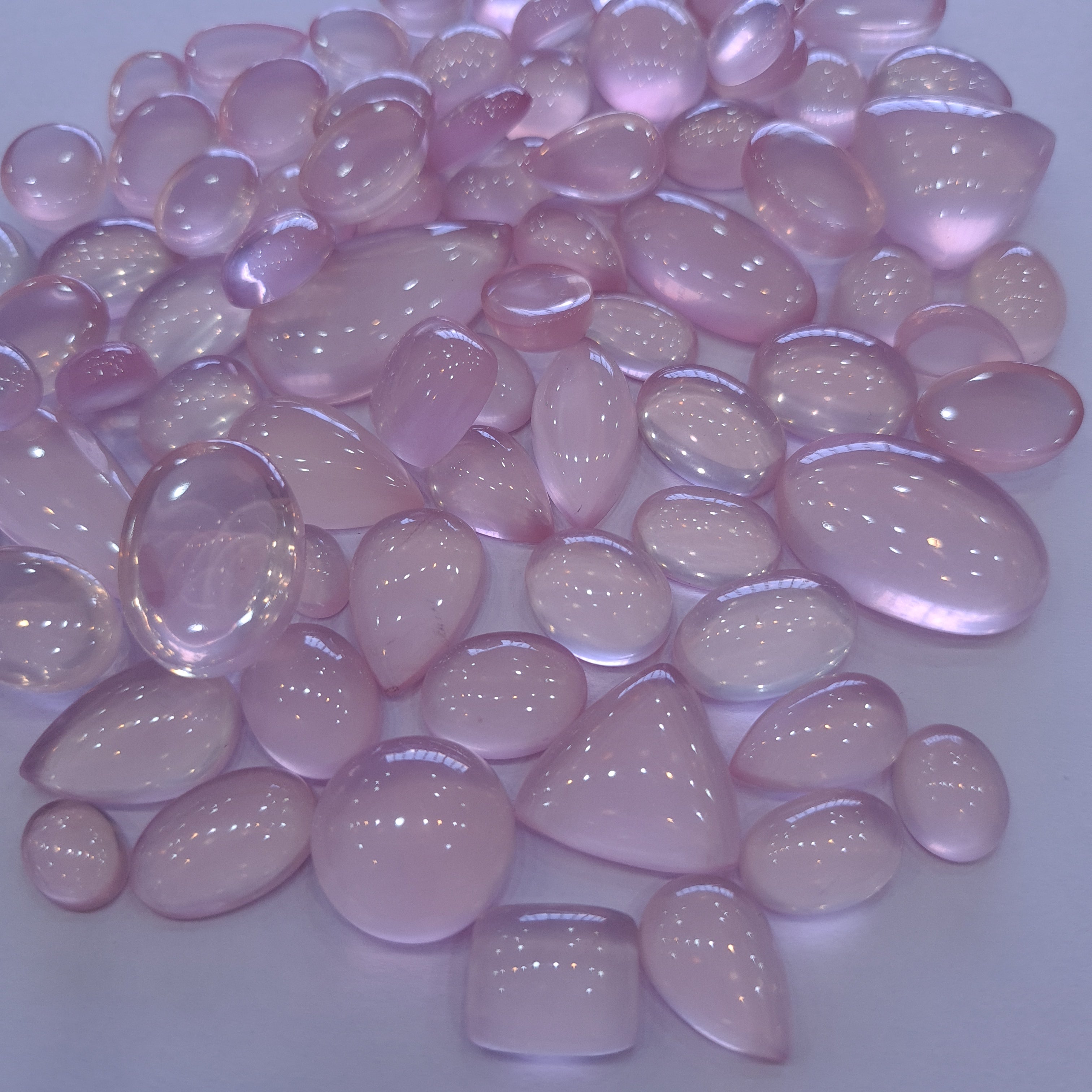 15 Pcs Natural Rose Quartz Pink | Flawless Top Quality Mix Shape 11-25mm - The LabradoriteKing