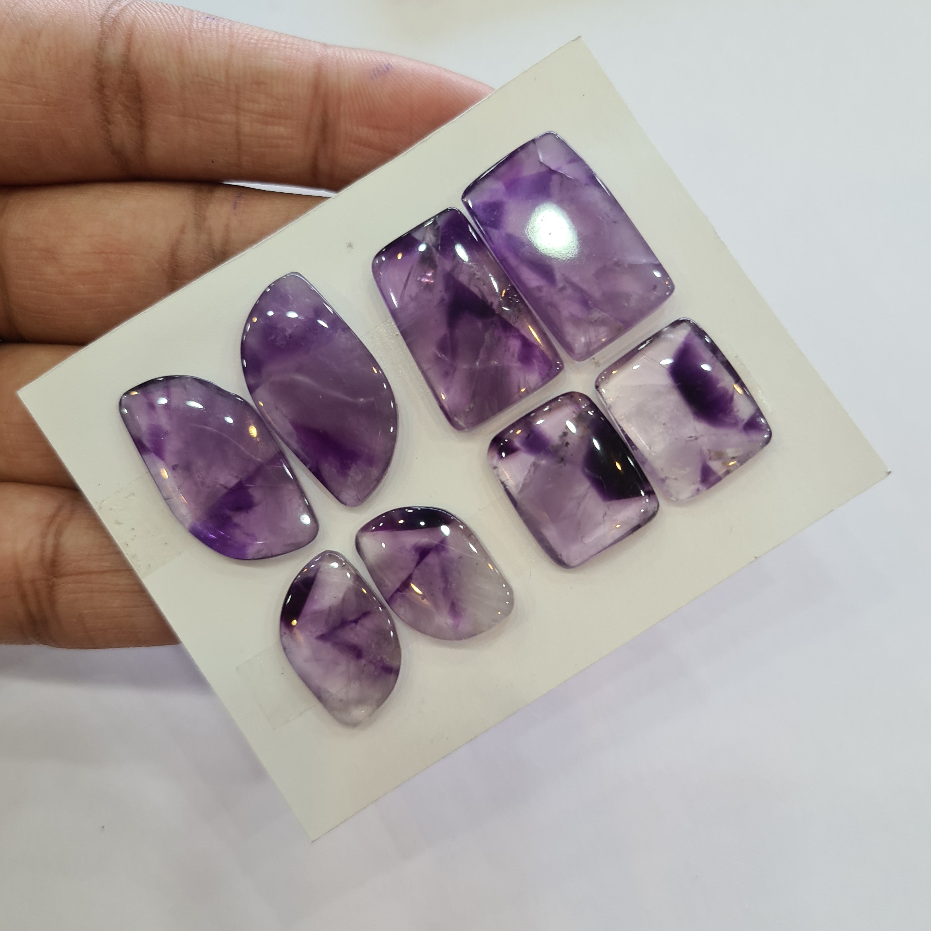 1 Set Trapiche Amethyst flat backs Gemstones Shape Size:14-27mm - The LabradoriteKing