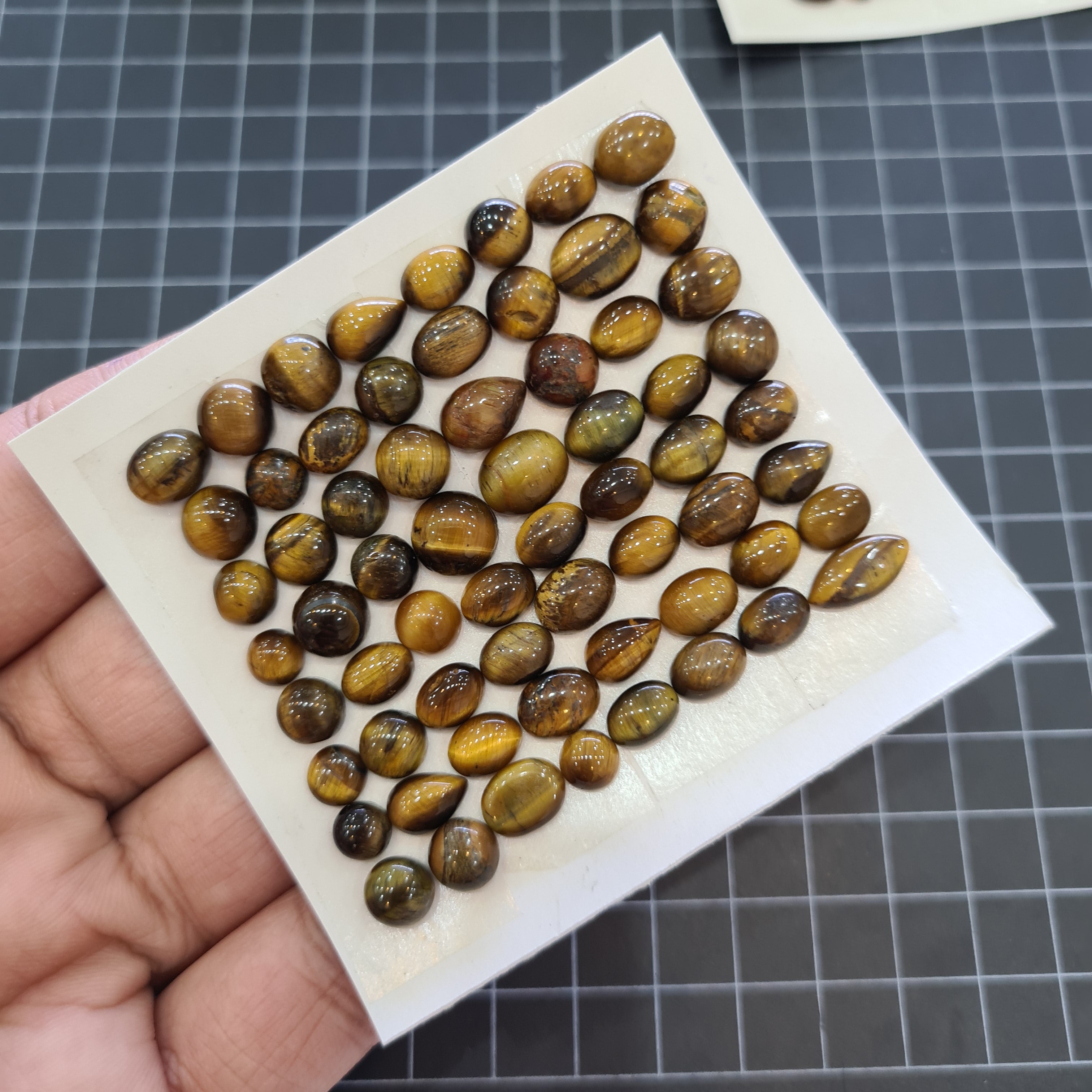 1 Set Natural Tiger Eye Cabochon Mix Shape Size: 5-12mm - The LabradoriteKing